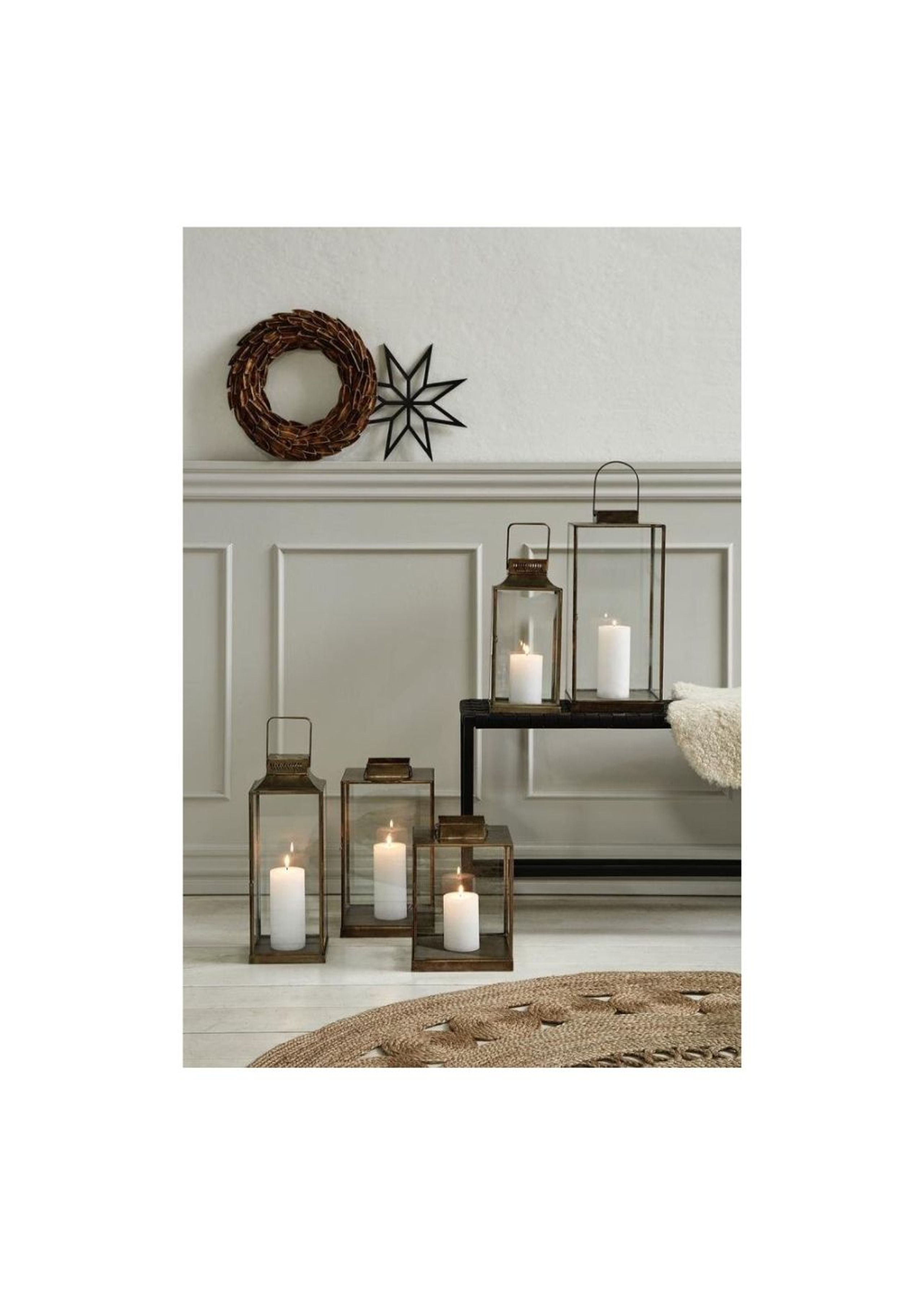 Nordal - Laterne - ANTIQUE lantern w/flat top - Gold