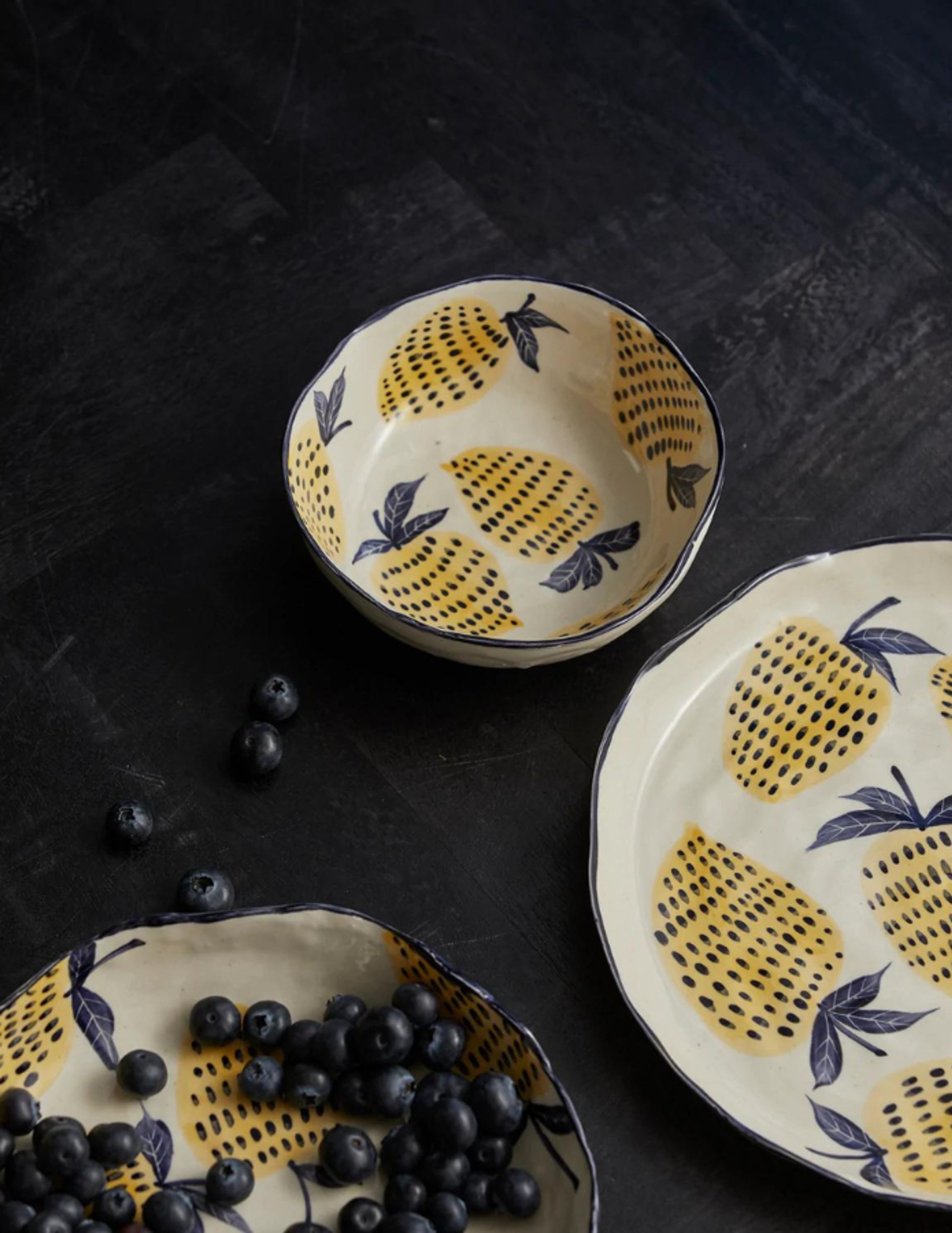 Nordal - Bowl - Mulling Bowl - Off White/Blue/Yellow