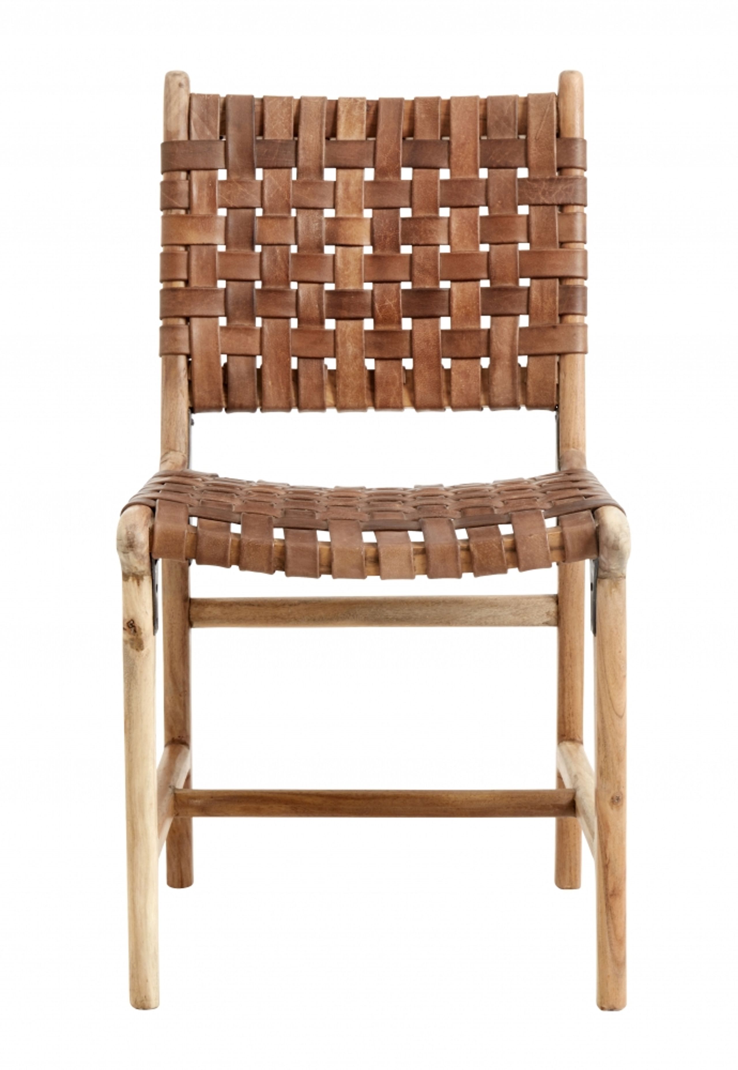 Nordal - Matstol - AYA dinner chair - Brown Leather/Wood