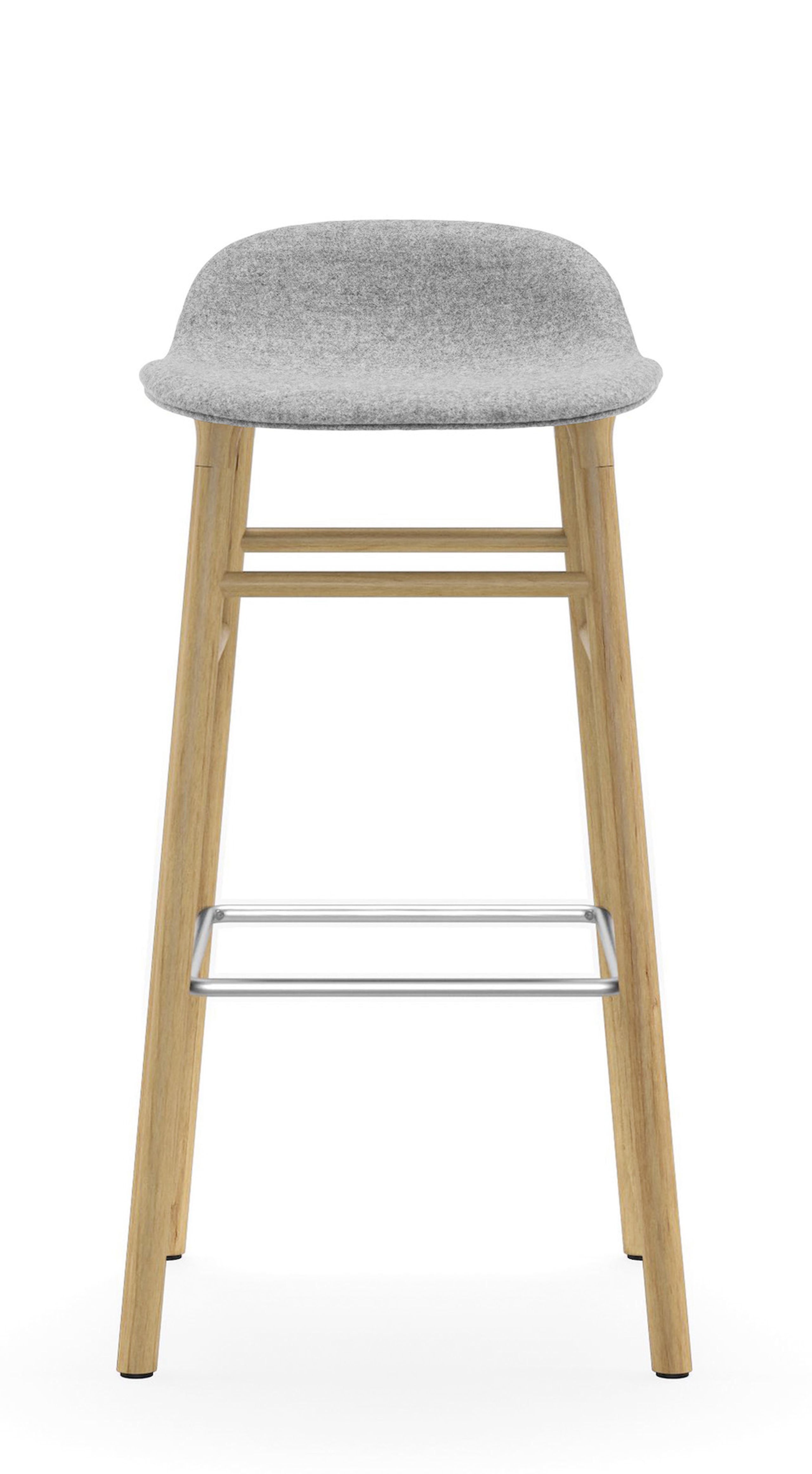 Normann Copenhagen - Barstol - Form Barstol - 75 cm - Fuldt Polstret Træ - Stel: Eg / Synergy: LDS16 (Partner, grey)