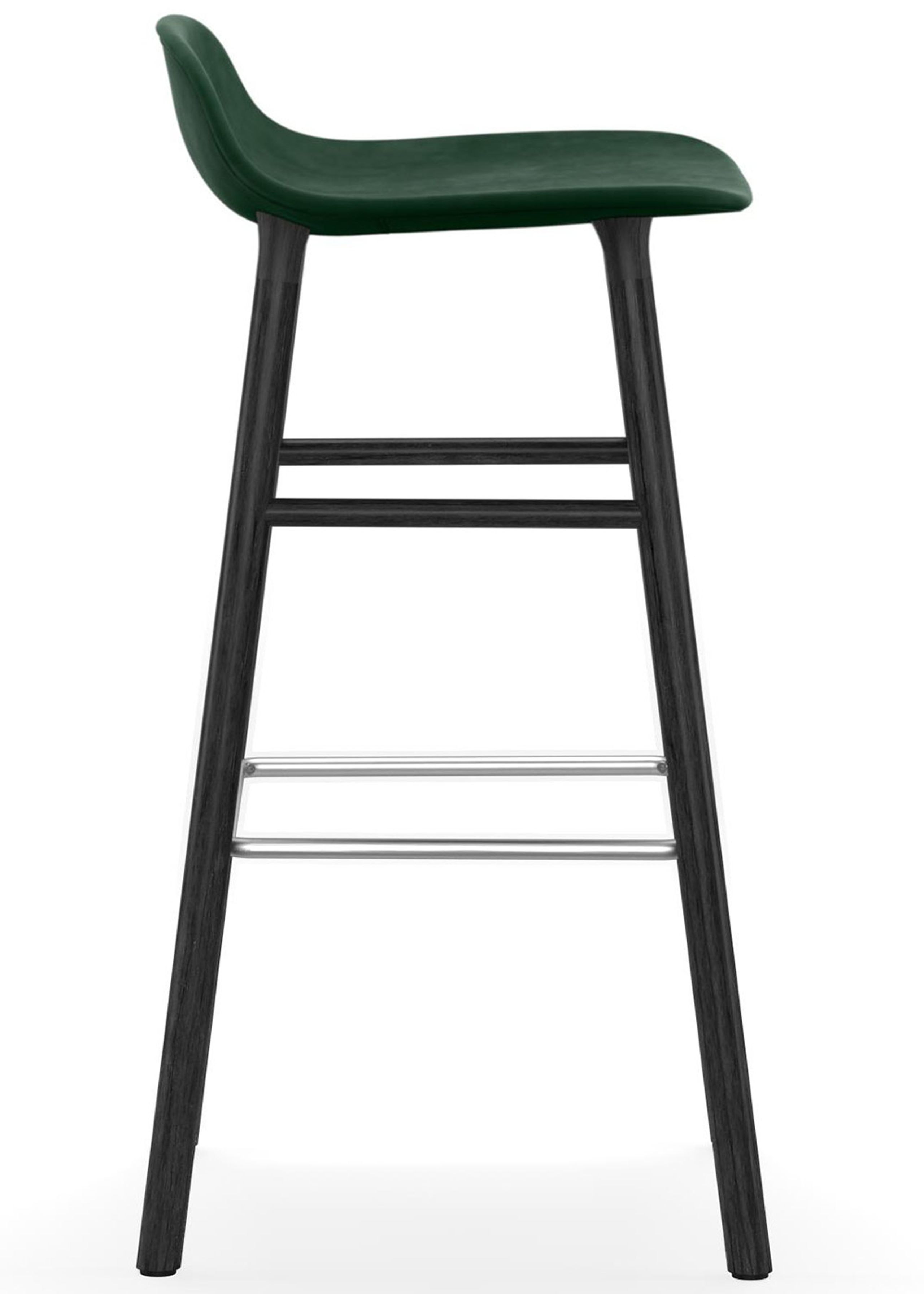 Normann Copenhagen - Bar stool - Form Barstool - 75 cm - Full Upholstery Wood - Frame: Black Lacquered / Fabric: City Velvet vol. 2 35