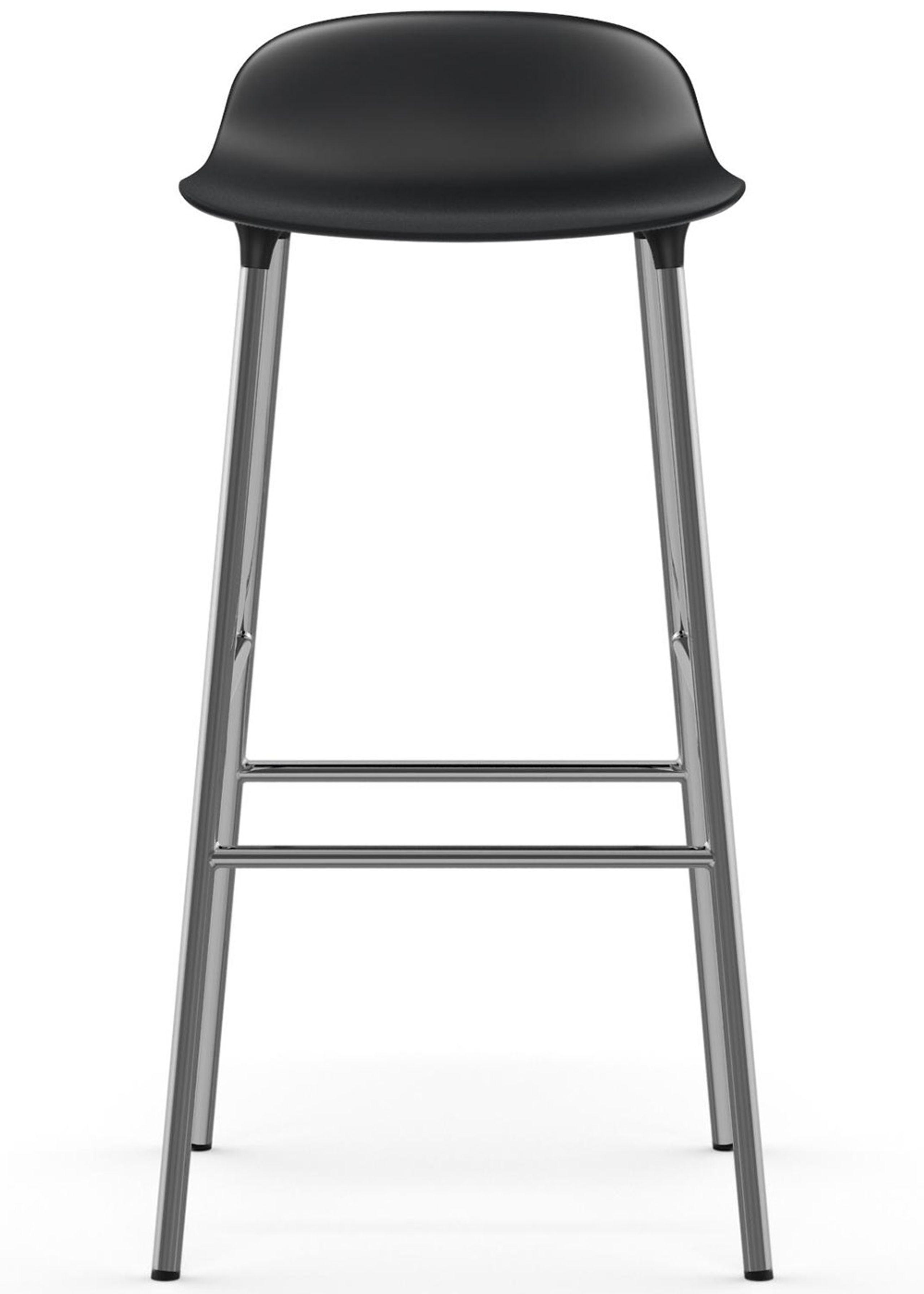 Normann Copenhagen - Bar stool - Form Barstool - 75 cm - Steel, Chrome & Brass - Chrome / Black