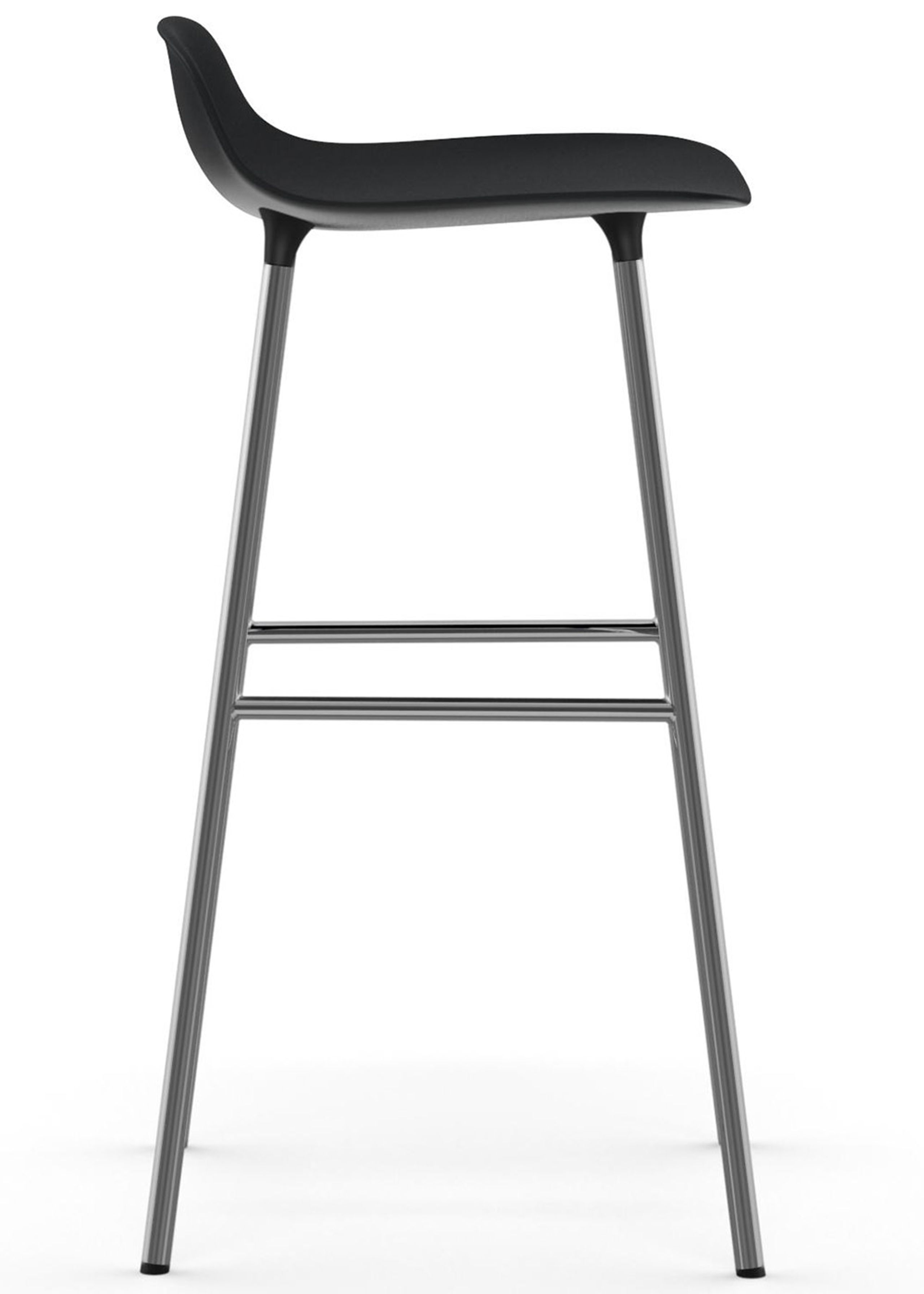 Normann Copenhagen - Bar stool - Form Barstool - 75 cm - Steel, Chrome & Brass - Chrome / Black