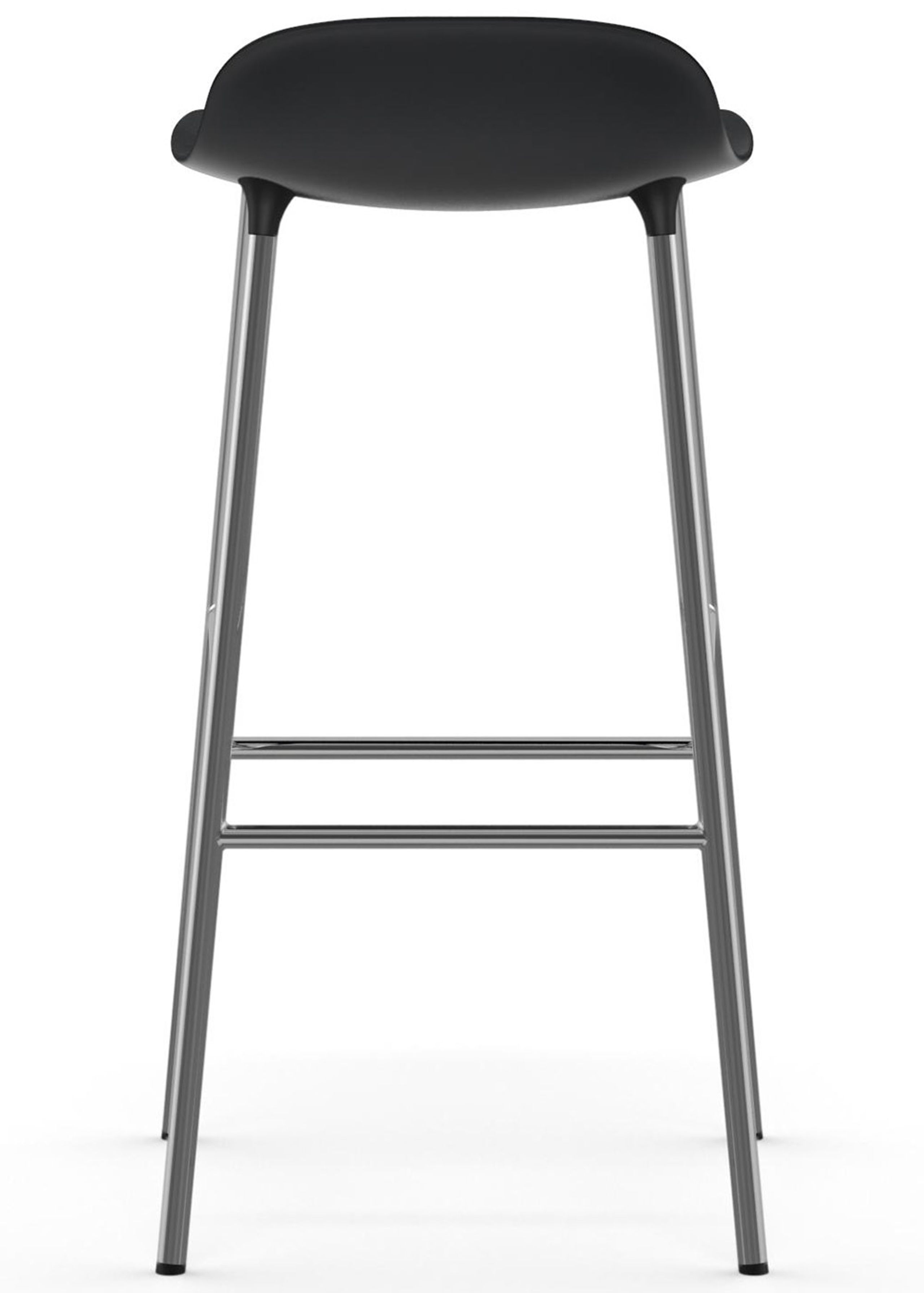 Normann Copenhagen - Bar stool - Form Barstool - 75 cm - Steel, Chrome & Brass - Chrome / Black