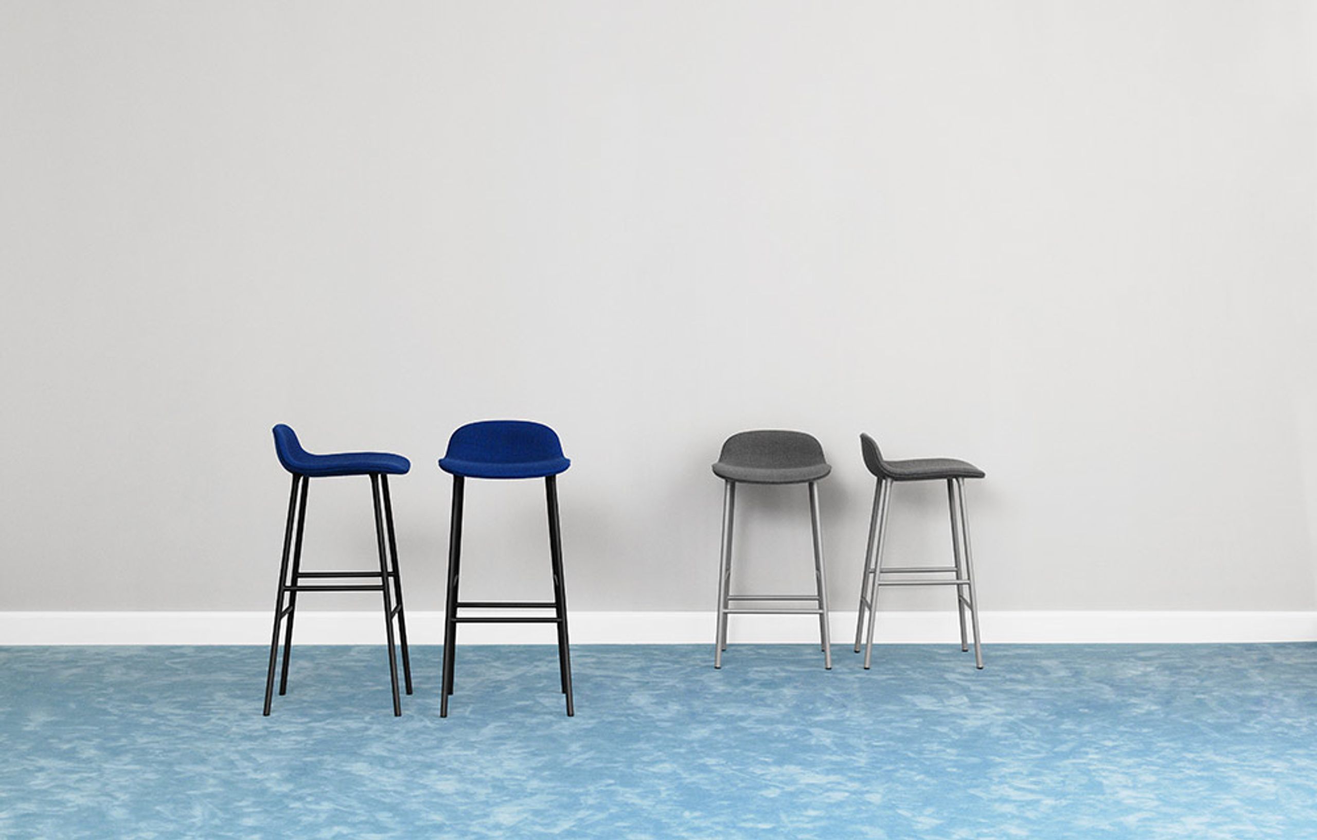 Normann Copenhagen - Sgabello - Form Barstool - 75 cm - Steel, Chrome & Brass - Brass / Green