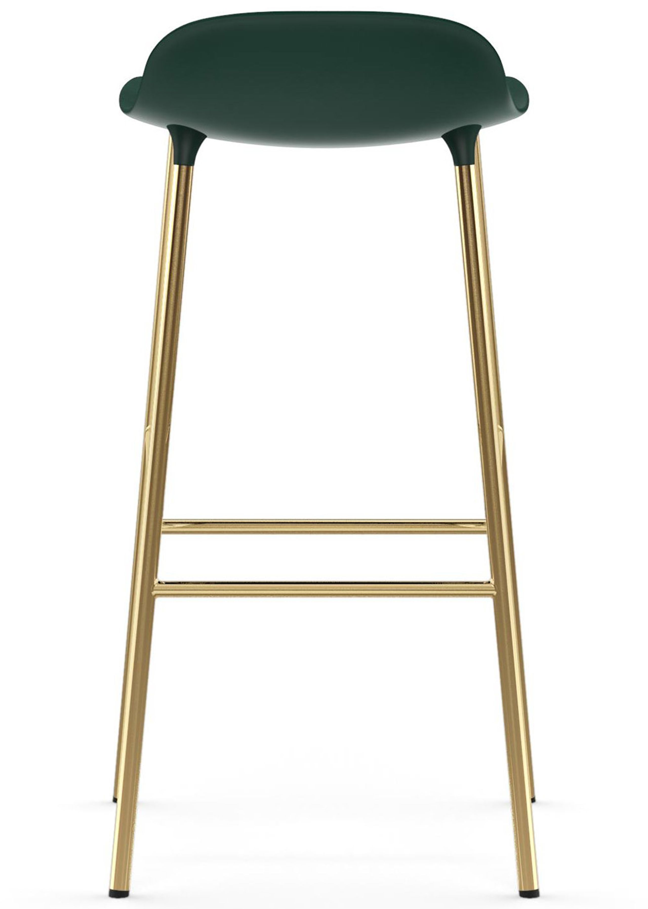 Normann Copenhagen - Sgabello - Form Barstool - 75 cm - Steel, Chrome & Brass - Brass / Green