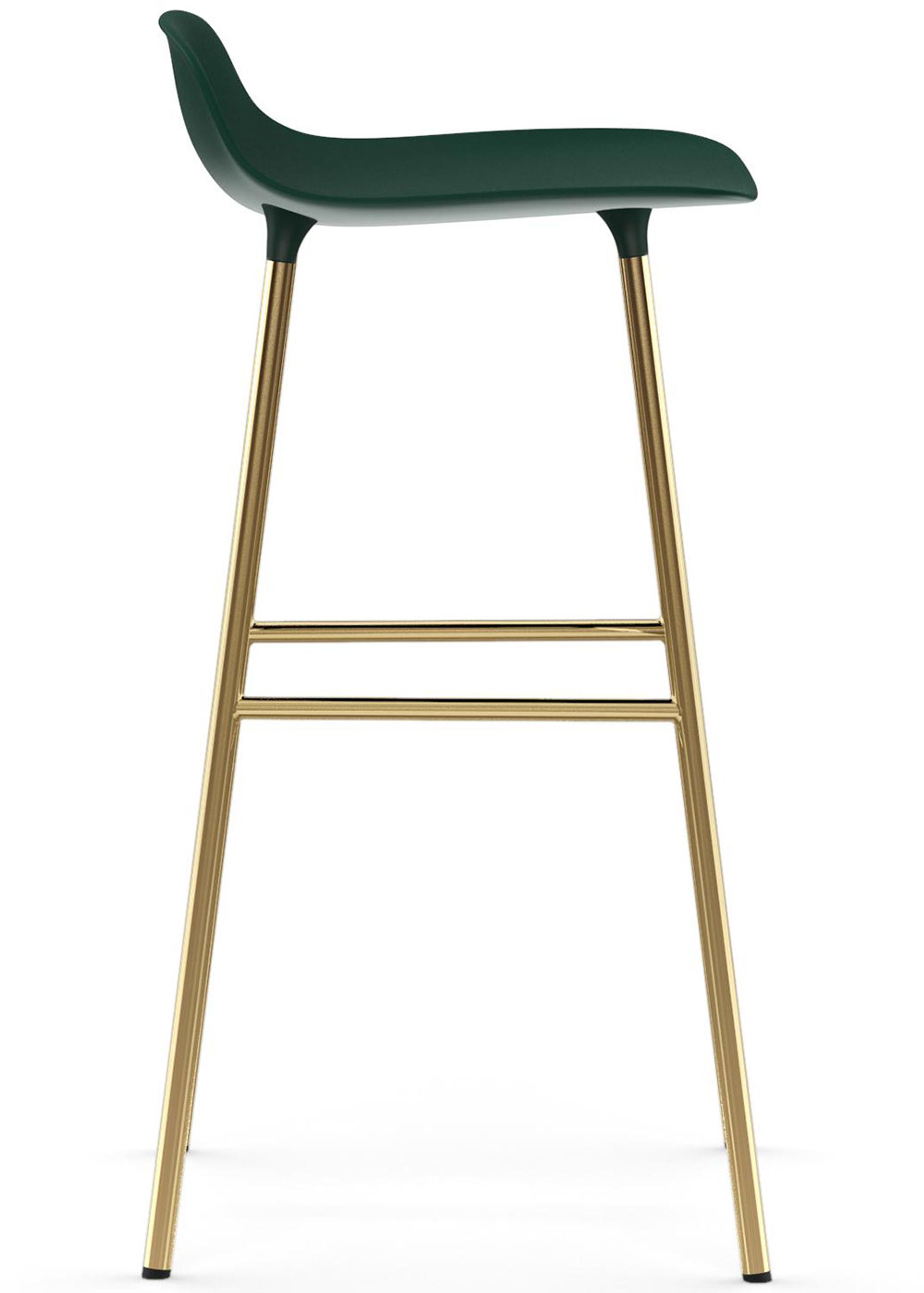 Normann Copenhagen - Sgabello - Form Barstool - 75 cm - Steel, Chrome & Brass - Brass / Green