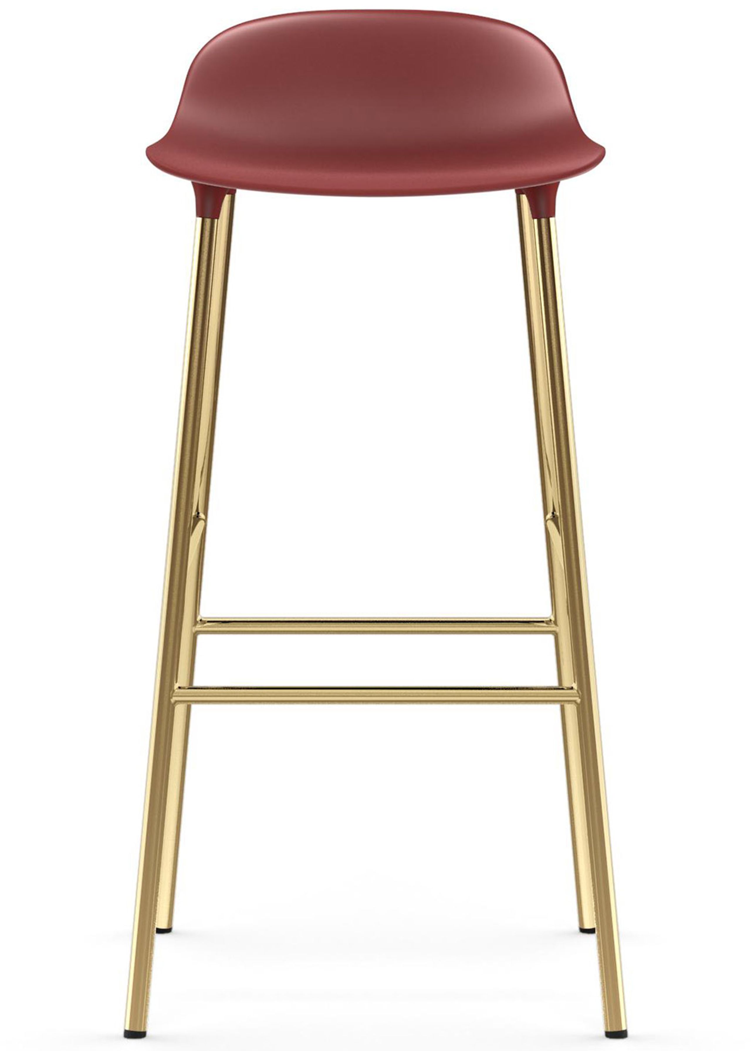 Normann Copenhagen - Bar stool - Form Barstool - 75 cm - Steel, Chrome & Brass - Brass / Red