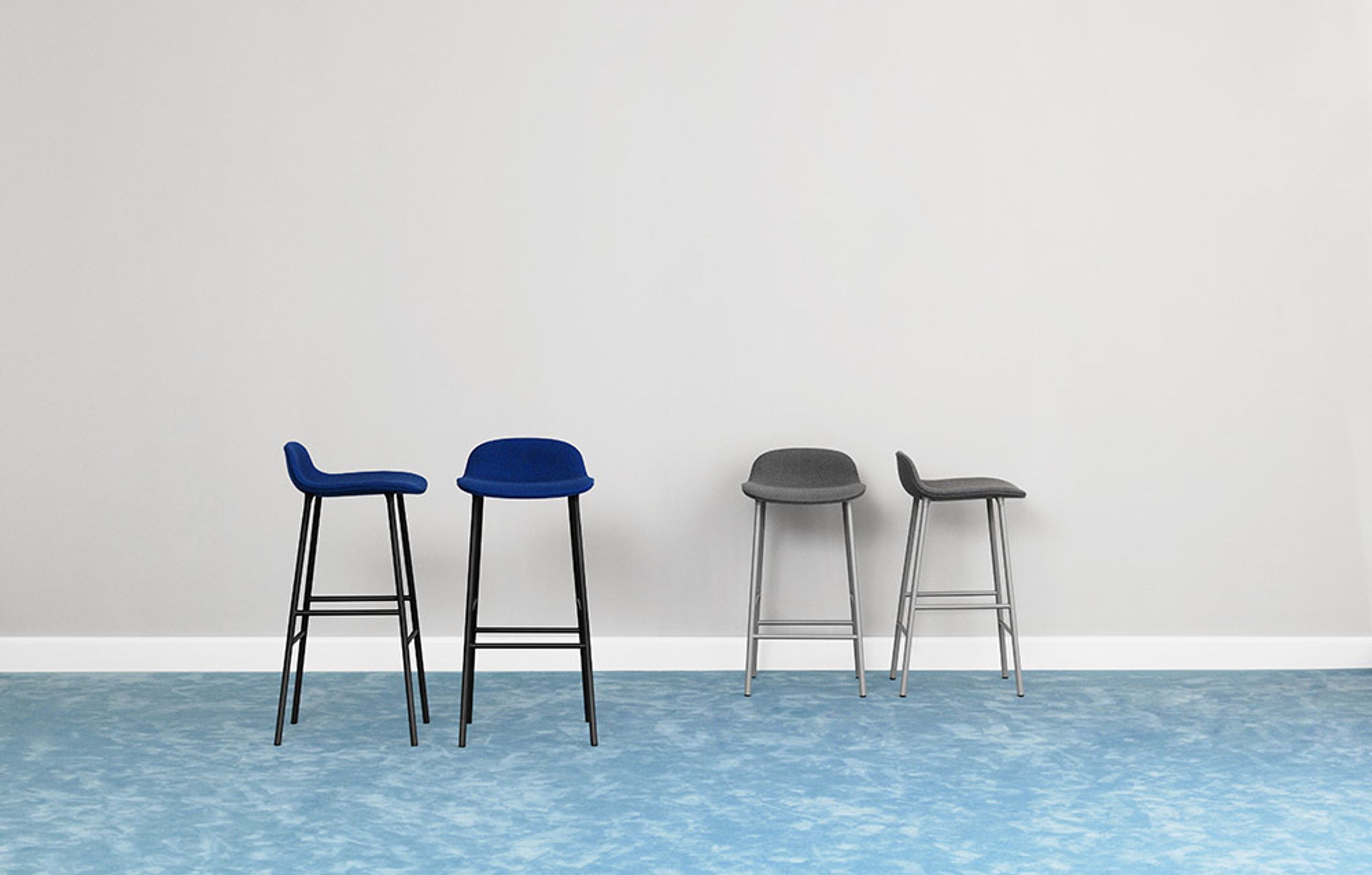 Normann Copenhagen - Barstol - Form Barstool - 75 cm - Steel, Chrome & Brass - Steel / Grey