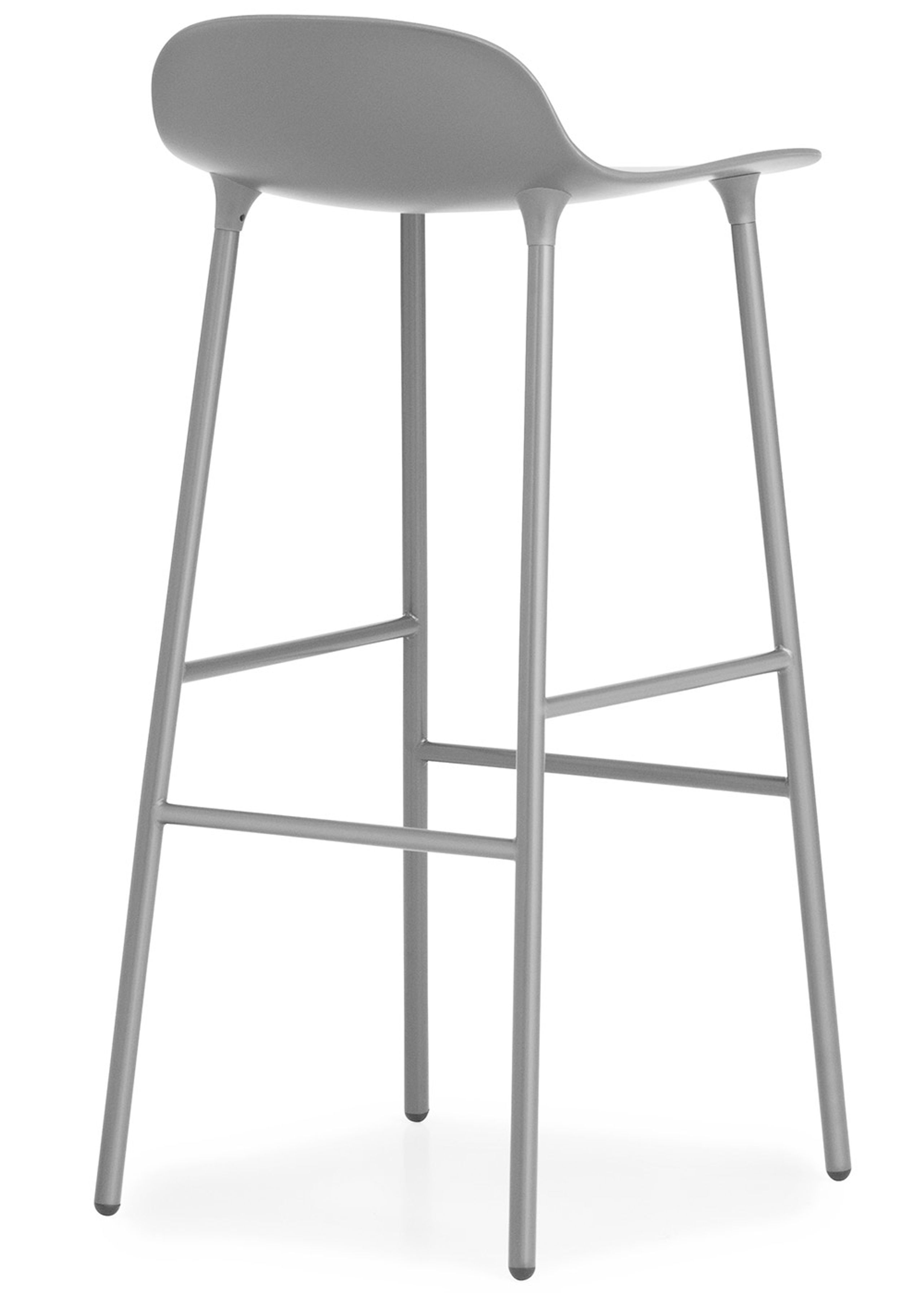 Normann Copenhagen - Barstol - Form Barstool - 75 cm - Steel, Chrome & Brass - Steel / Grey