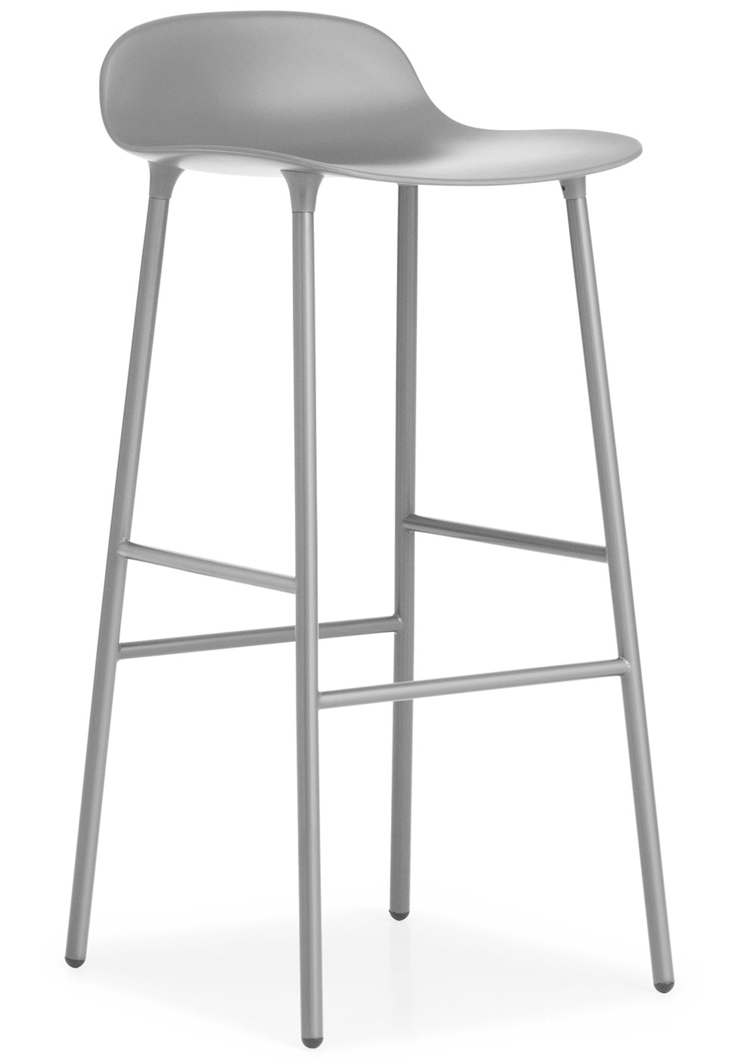 Normann Copenhagen - Barstol - Form Barstool - 75 cm - Steel, Chrome & Brass - Steel / Grey