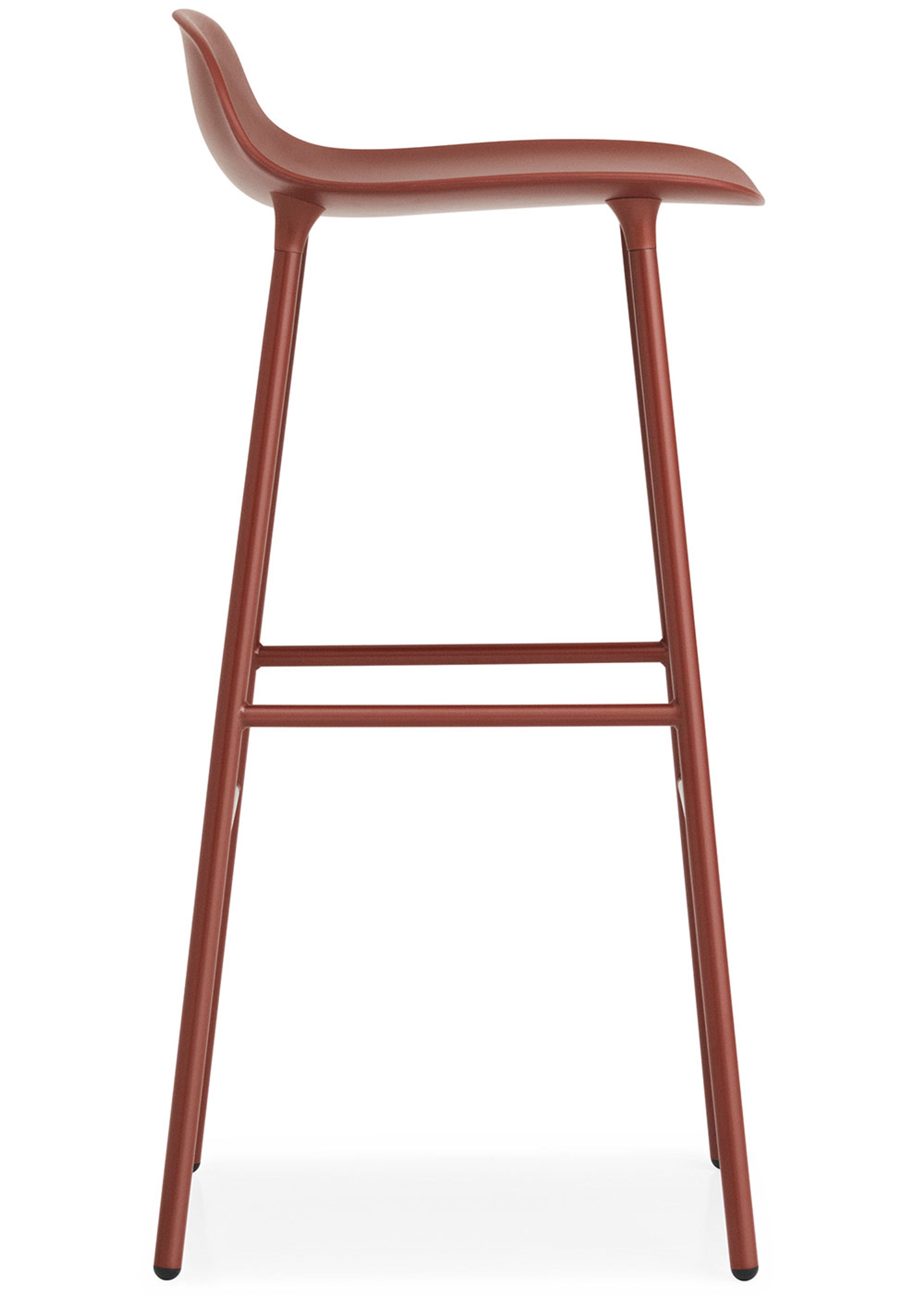 Normann Copenhagen - Bar stool - Form Barstool - 75 cm - Steel, Chrome & Brass - Steel / Red