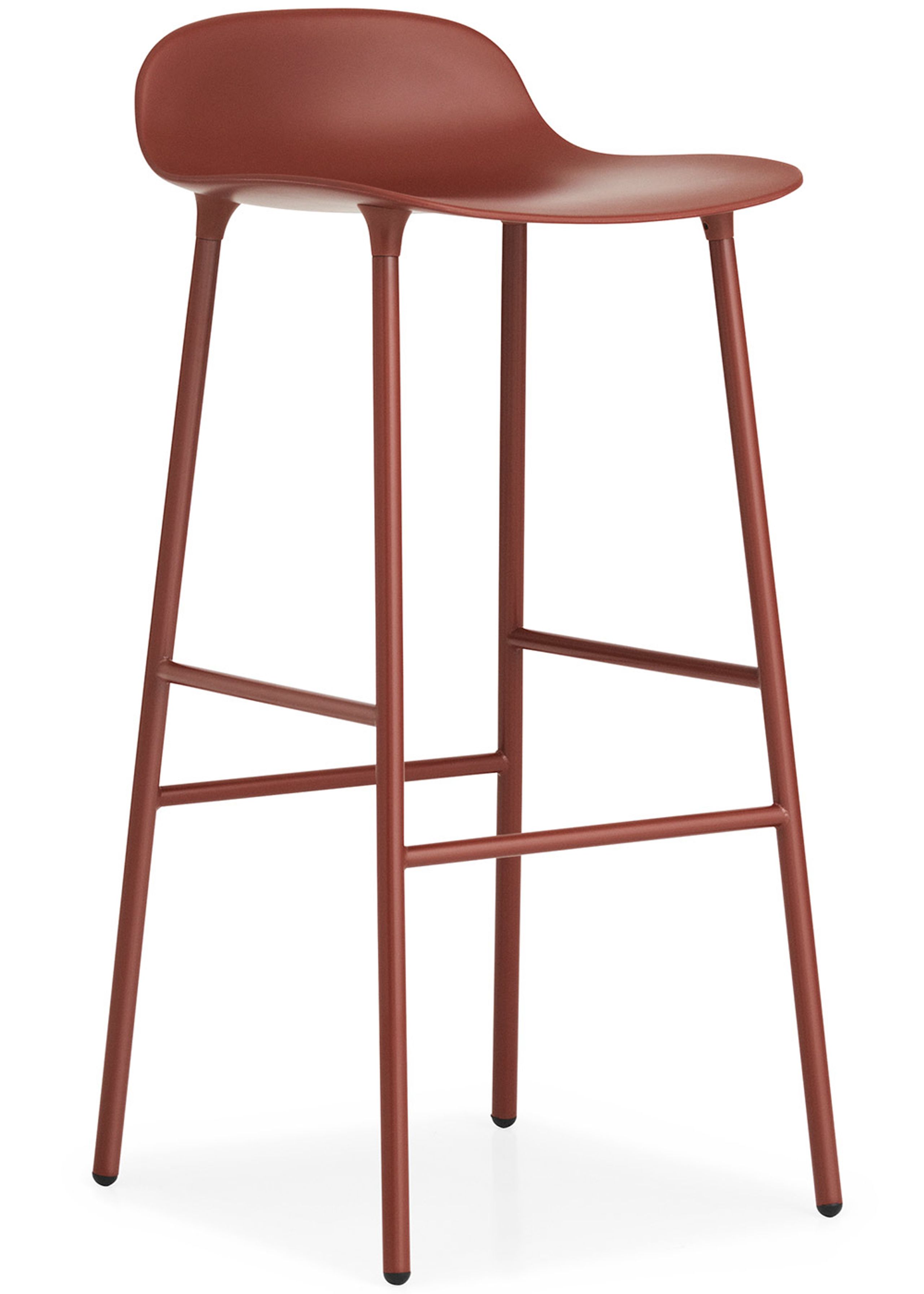 Normann Copenhagen - Bar stool - Form Barstool - 75 cm - Steel, Chrome & Brass - Steel / Red