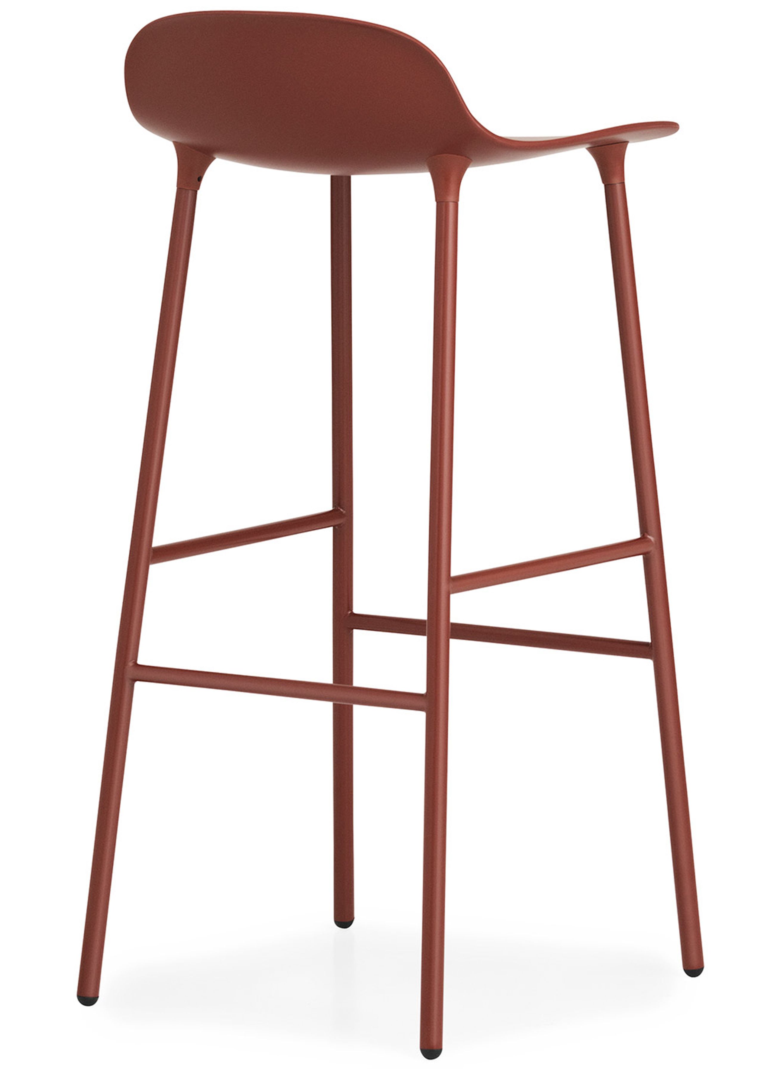 Normann Copenhagen - Bar stool - Form Barstool - 75 cm - Steel, Chrome & Brass - Steel / Red