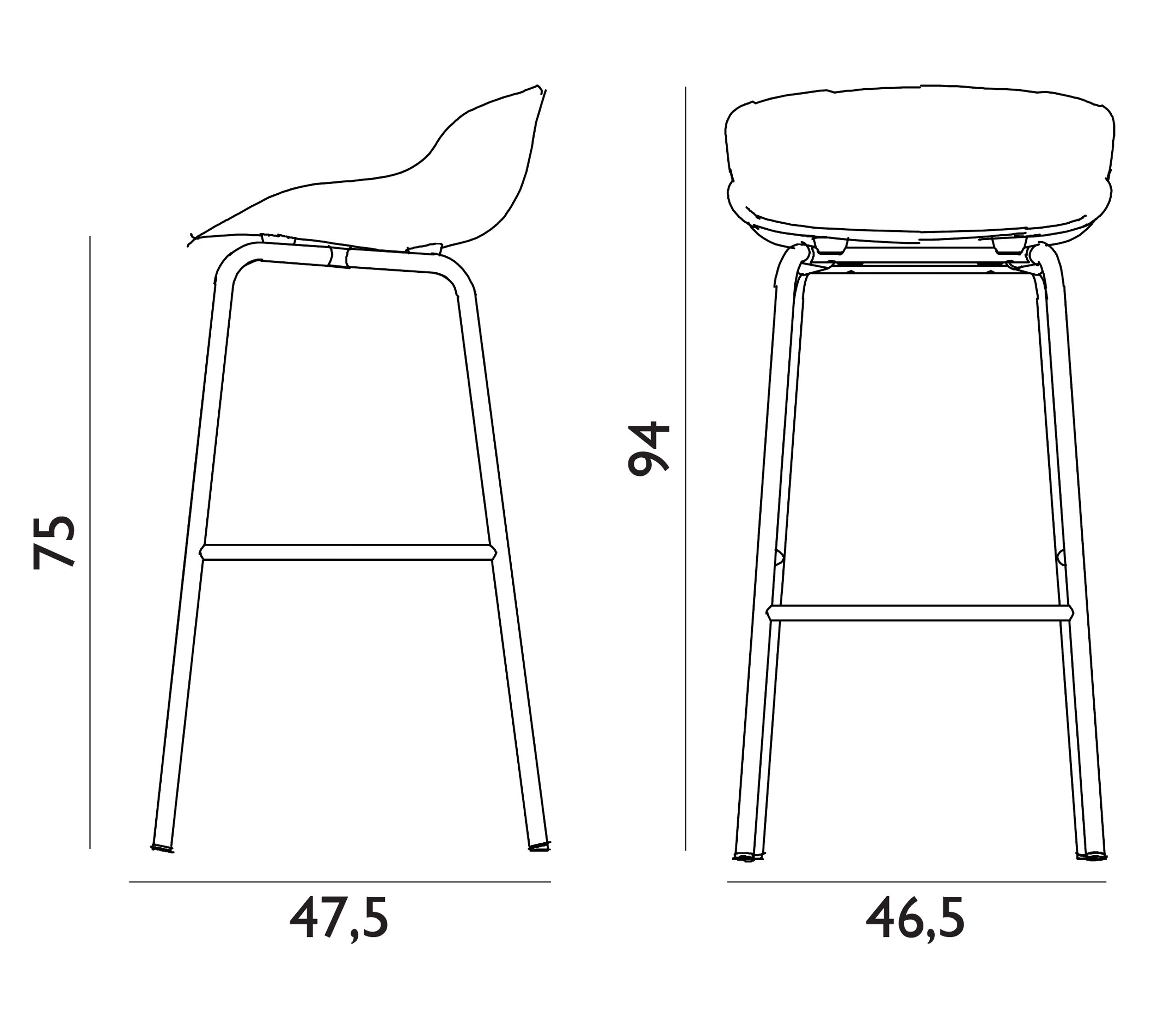 Normann Copenhagen - Bar stool - Hyg Barstool / 65 cm / 75 cm / by Simon Legald - Grey