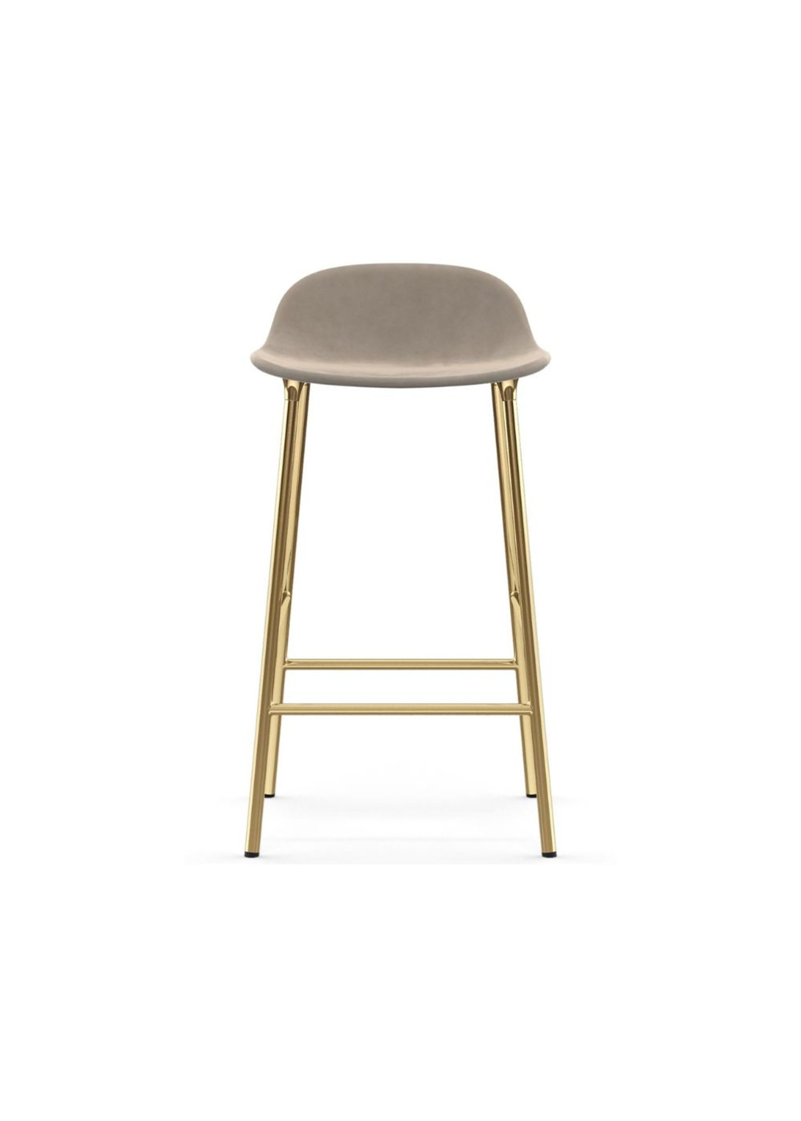 Normann Copenhagen - Bar stool - Form Barstool 65 cm Full Upholstery Steel - Brass / City Velvet vol. 2 96