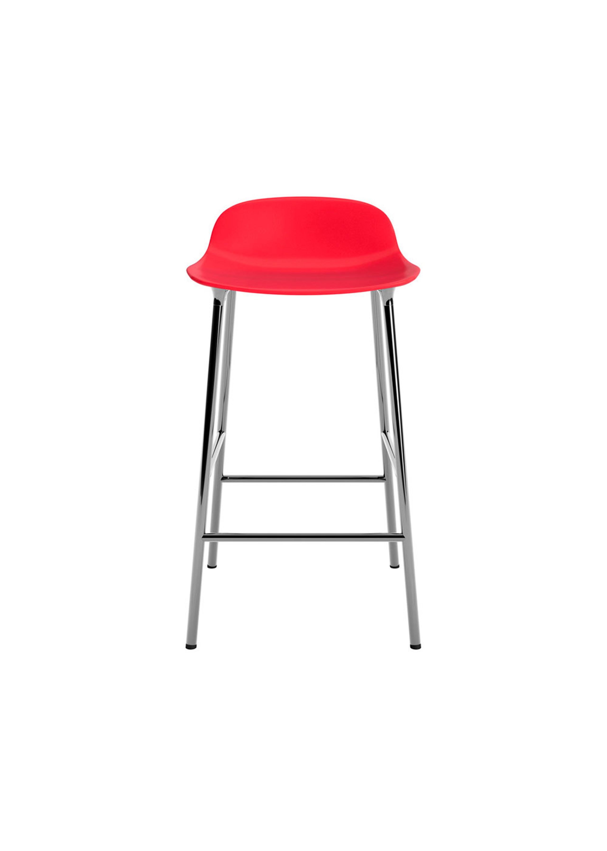 Normann Copenhagen - Bar stool - Form Barstool 65 cm Steel - Bright Red / Chrome