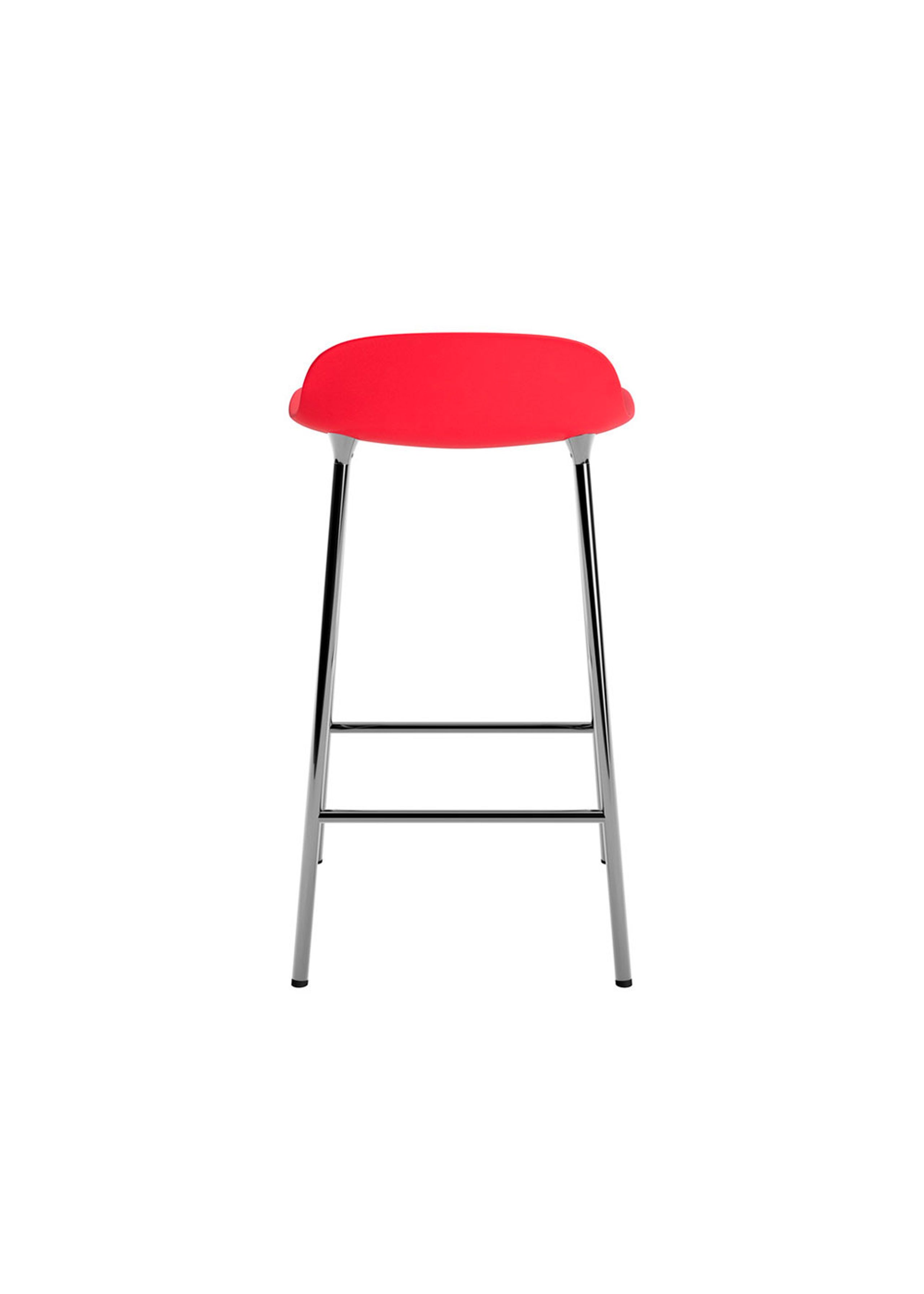 Normann Copenhagen - Bar stool - Form Barstool 65 cm Steel - Bright Red / Chrome