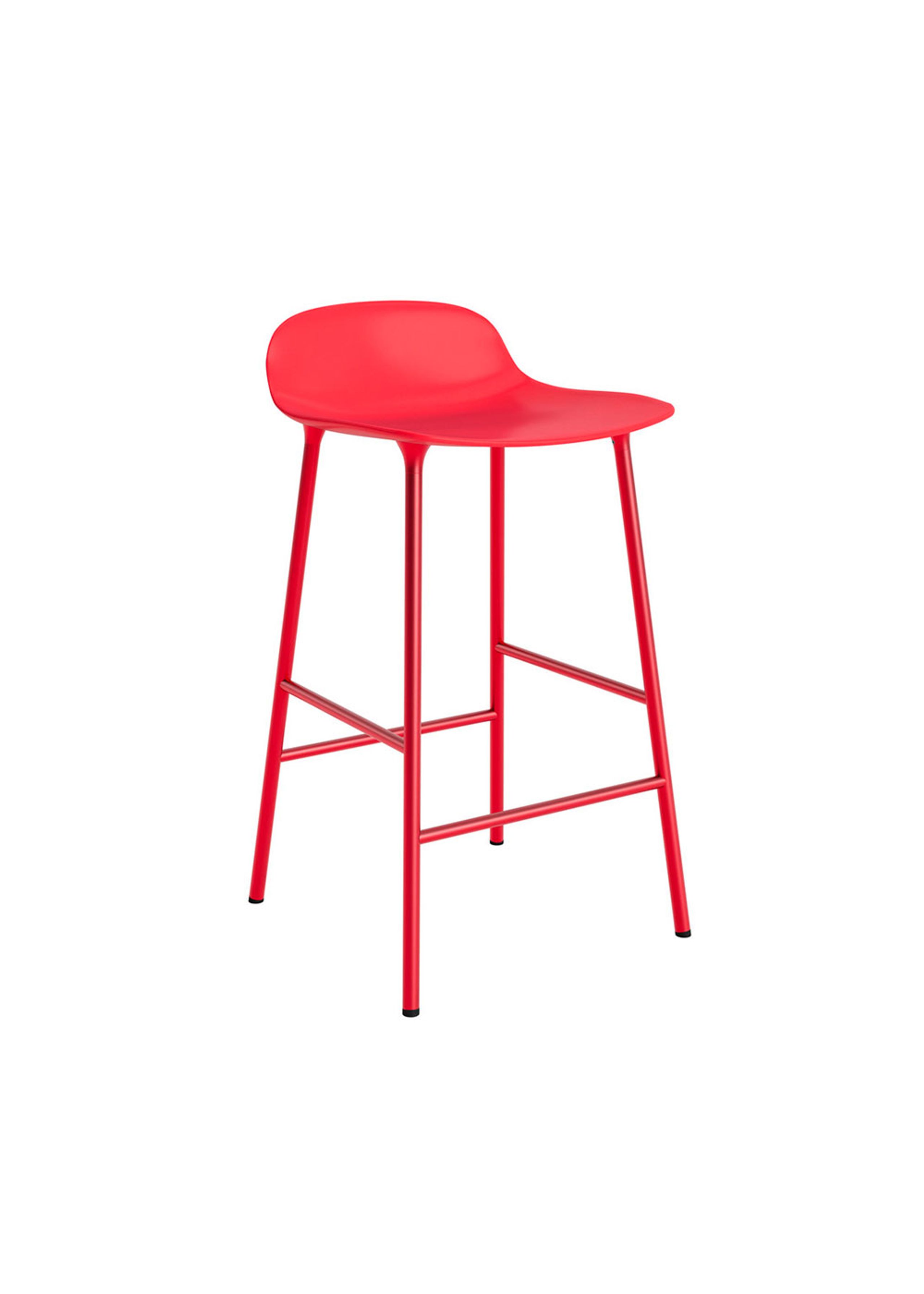 Normann Copenhagen - Barkruk - Form Barstool 65 cm Steel - Bright Red / Steel