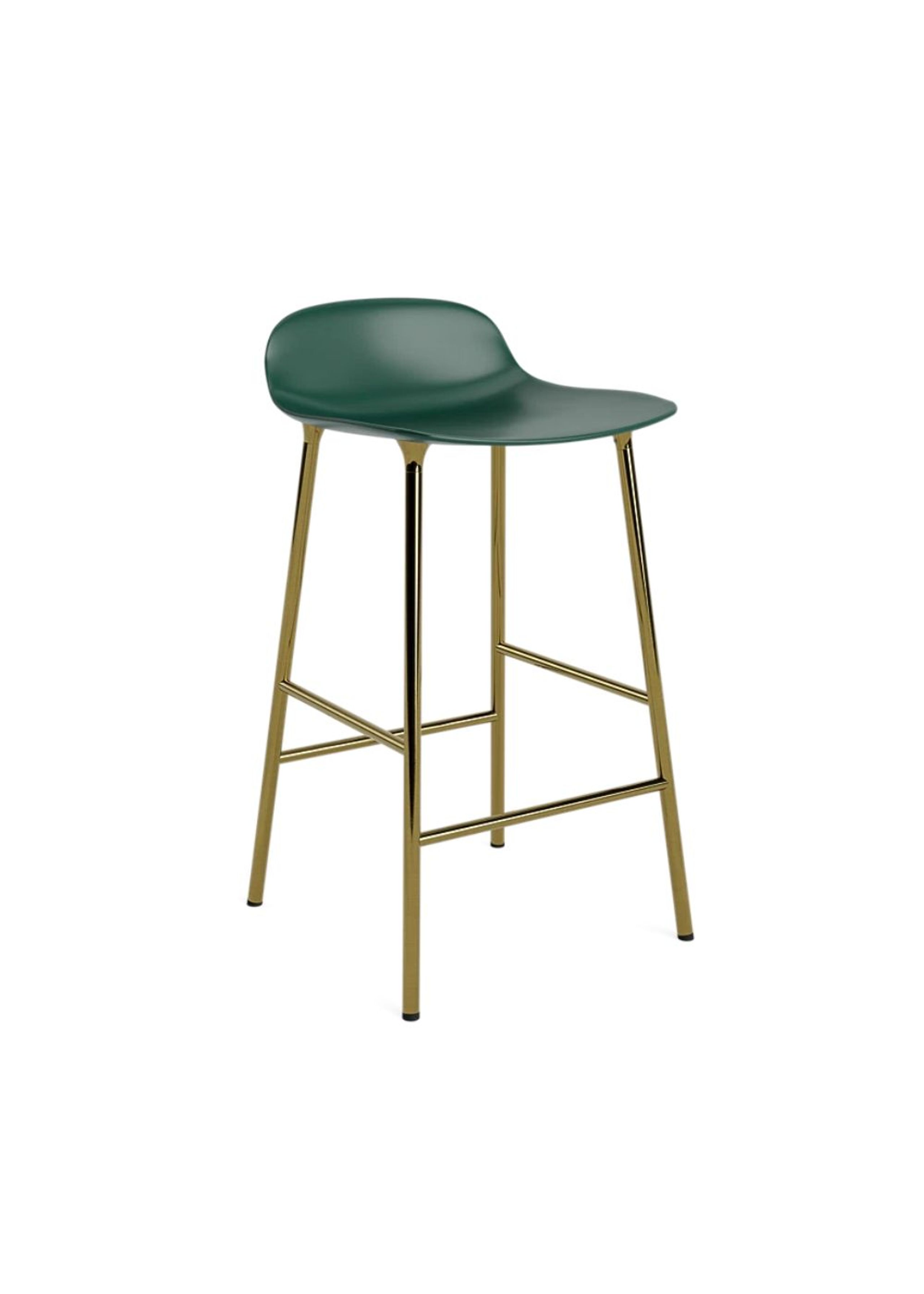 Normann Copenhagen - Banco de bar - Form Barstool 65 cm Steel - Green / Brass