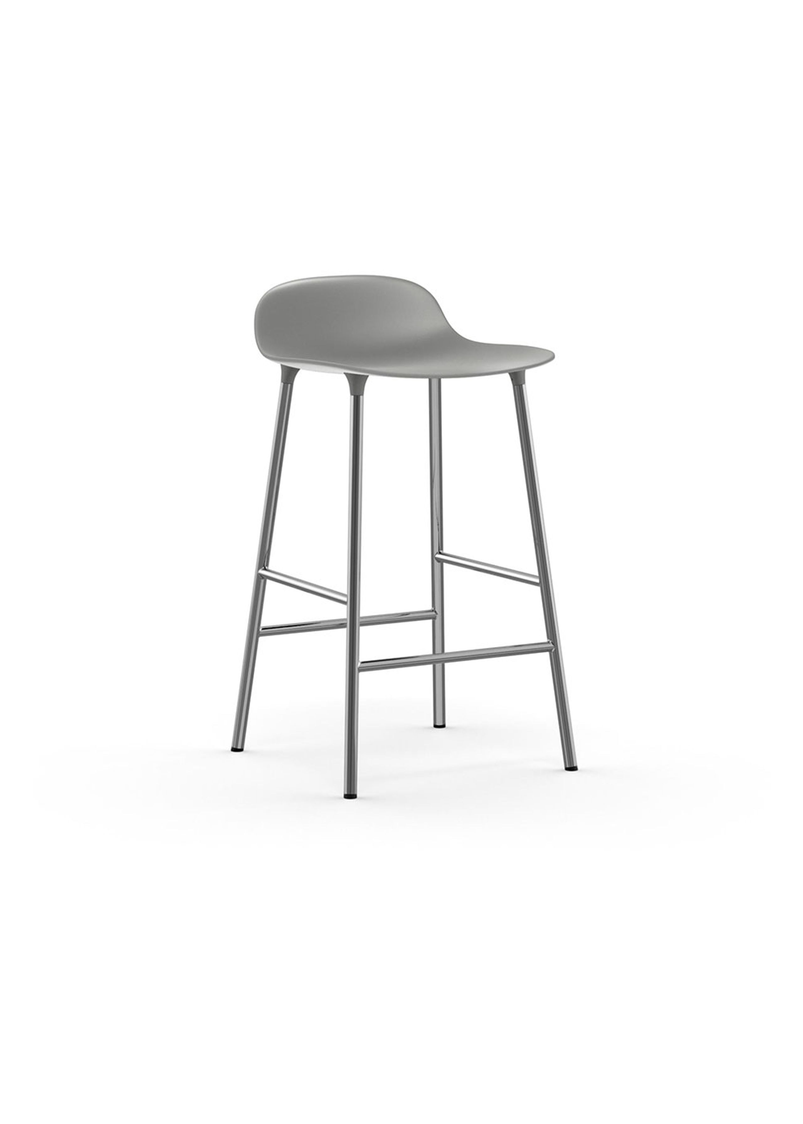 Normann Copenhagen - Bar stool - Form Barstool 65 cm Steel - Grey / Chrome