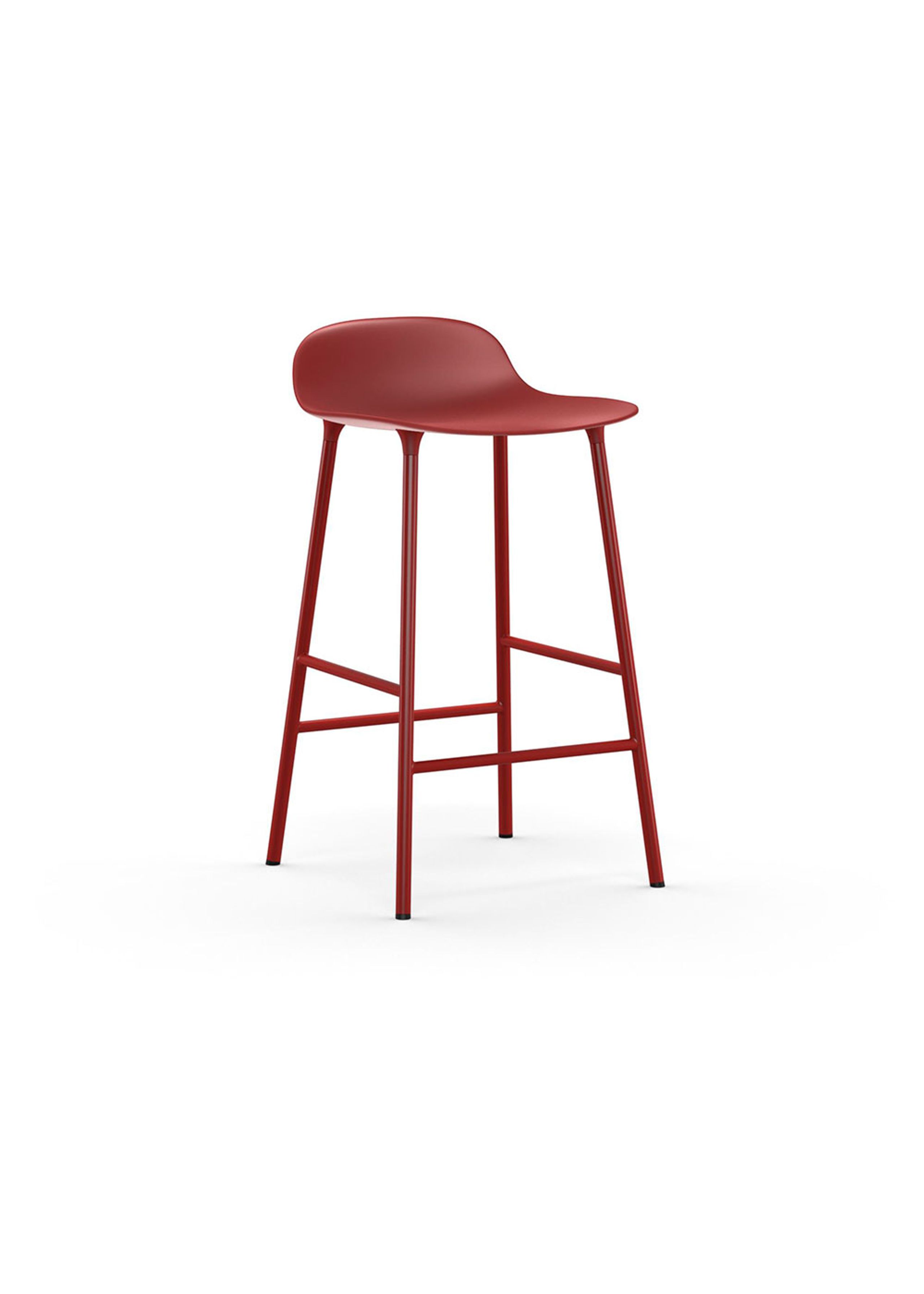 Normann Copenhagen - Banco de bar - Form Barstool 65 cm Steel - Red / Steel