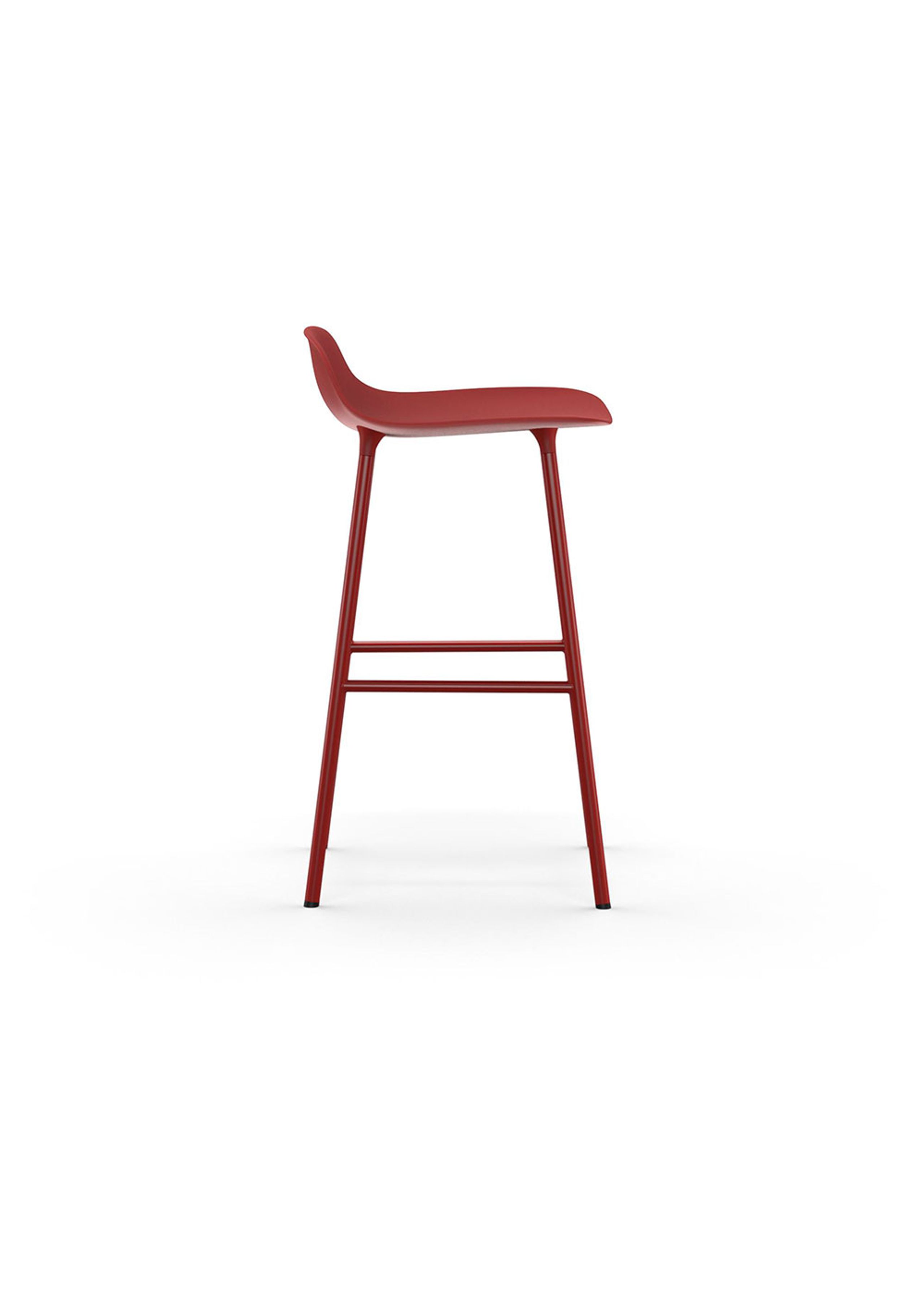 Normann Copenhagen - Banco de bar - Form Barstool 65 cm Steel - Red / Steel