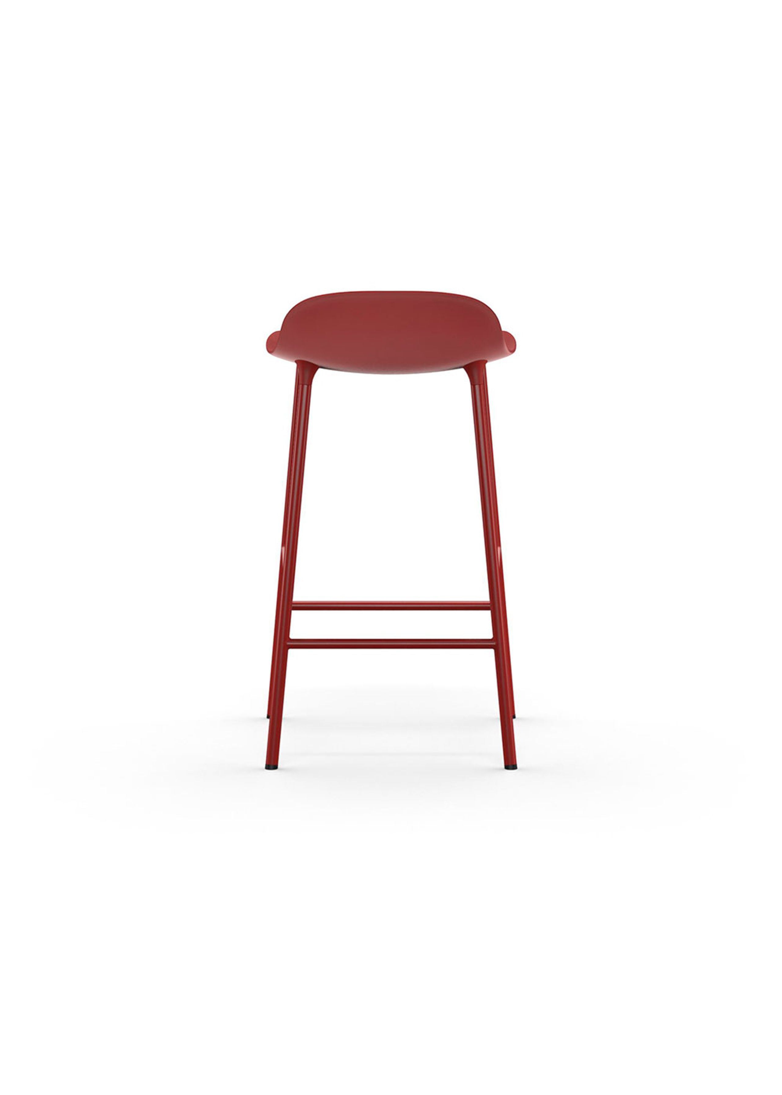 Normann Copenhagen - Banco de bar - Form Barstool 65 cm Steel - Red / Steel