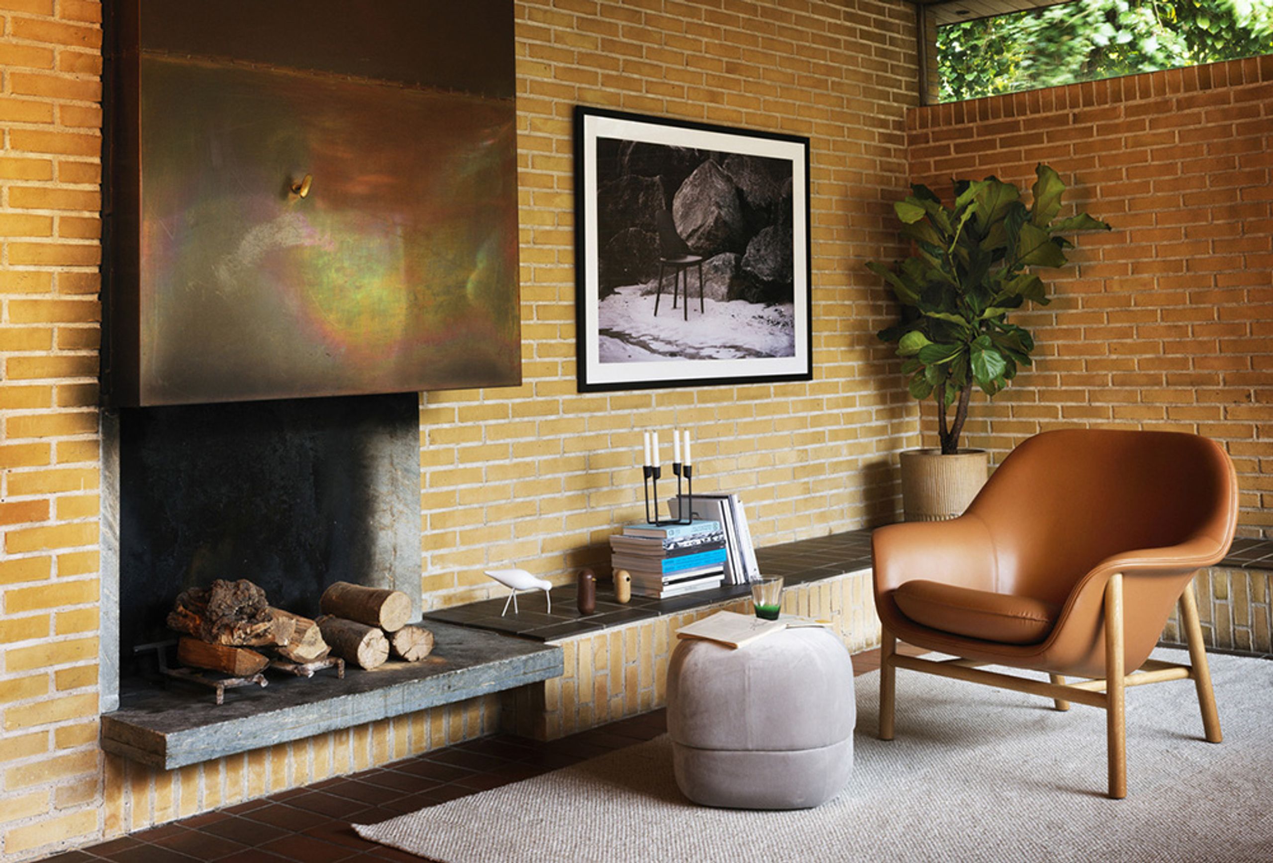 Normann Copenhagen - Banco de bar - Form Barstool 65 cm Wood - Blue / Oak