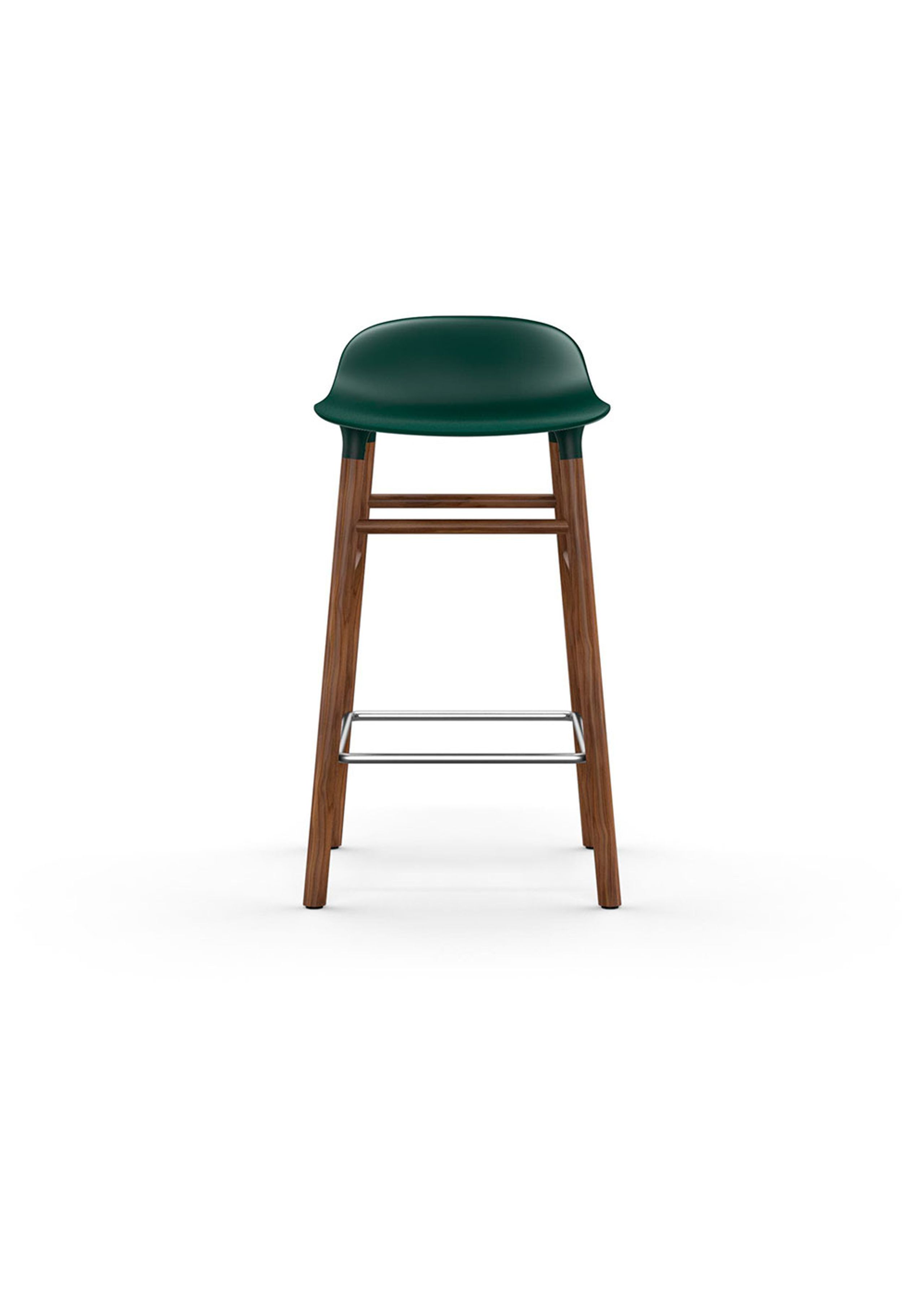 Normann Copenhagen - Bar stool - Form Barstool 65 cm Wood - Green / Walnut
