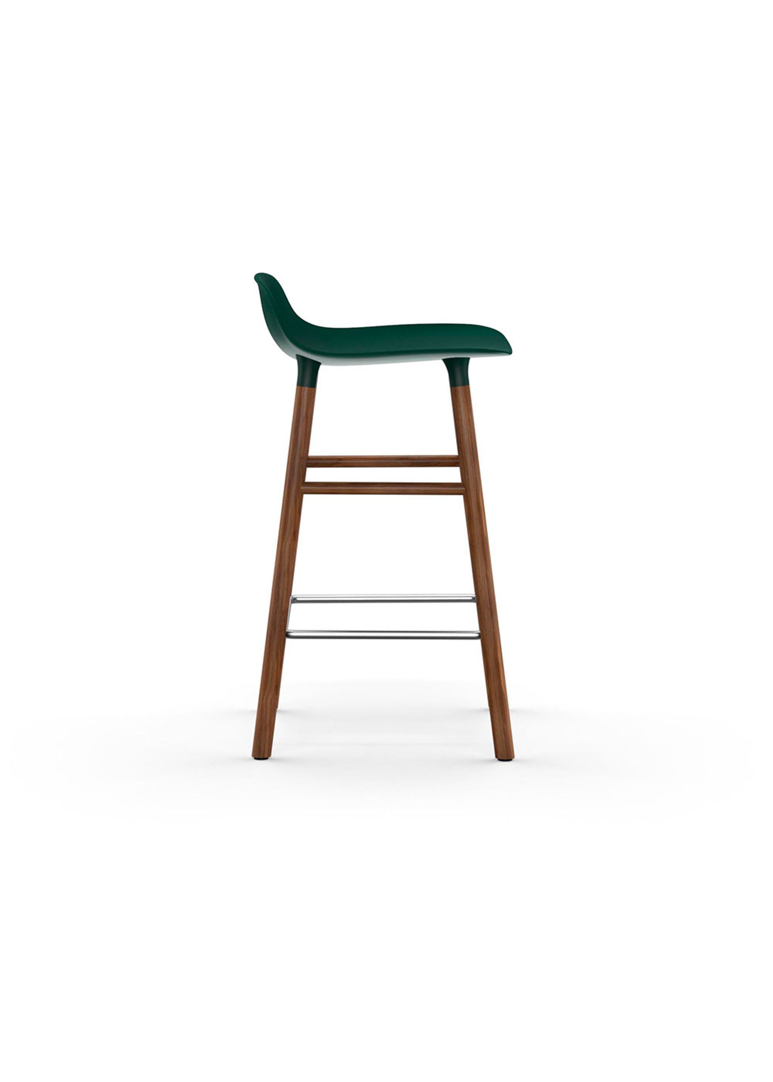 Normann Copenhagen - Bar stool - Form Barstool 65 cm Wood - Green / Walnut