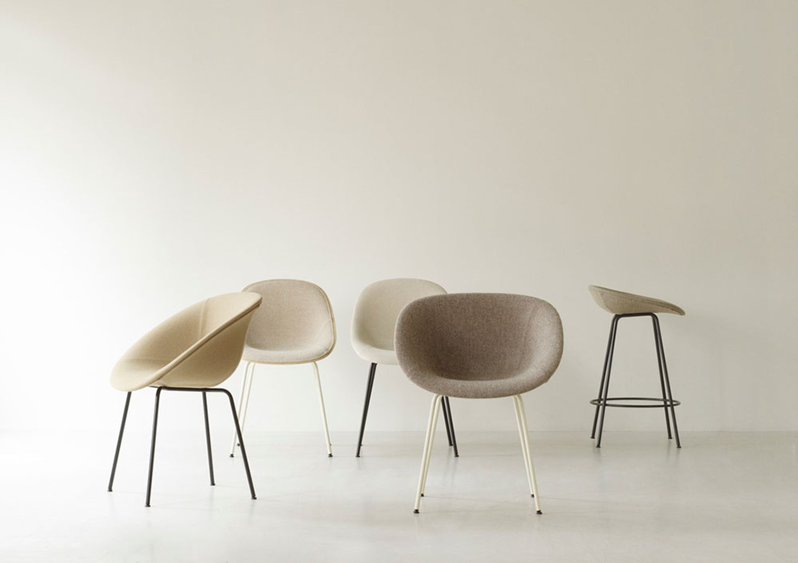 Normann Copenhagen - - Mat Barstool 65 cm Steel - Hemp / Cream Steel