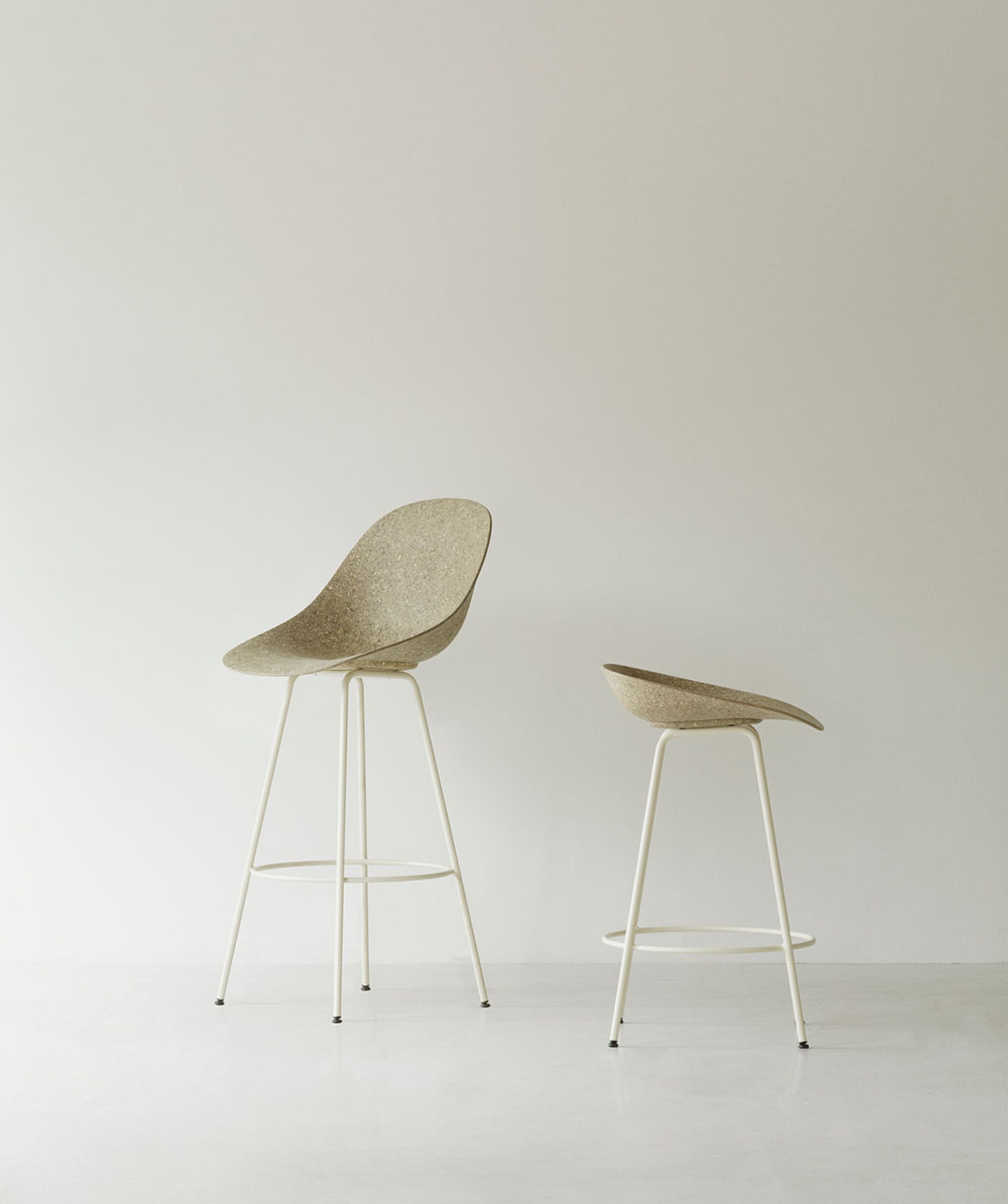 Normann Copenhagen - - Mat Barstool 65 cm Steel - Hemp / Cream Steel