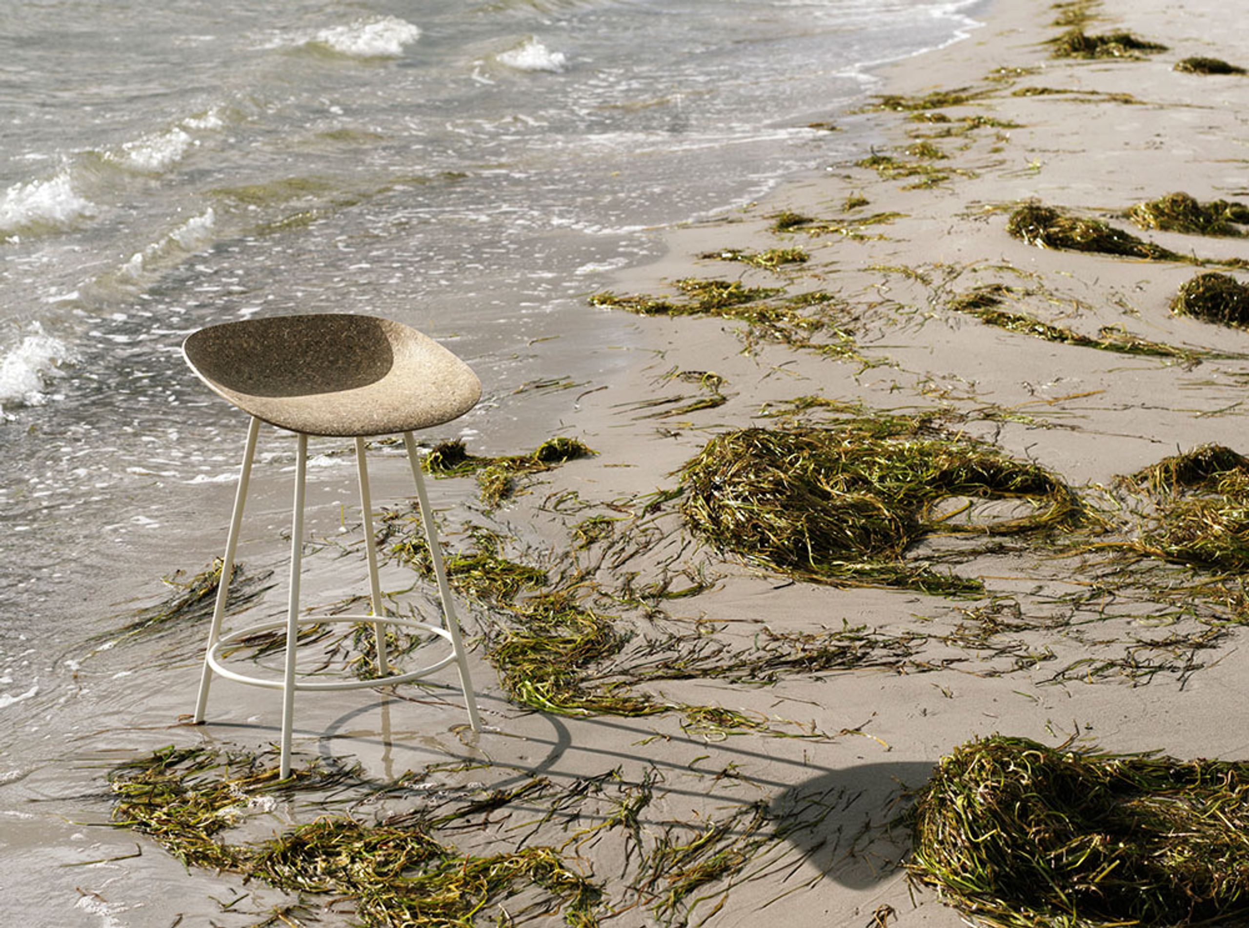 Normann Copenhagen - - Mat Barstool 65 cm Steel - Hemp / Cream Steel