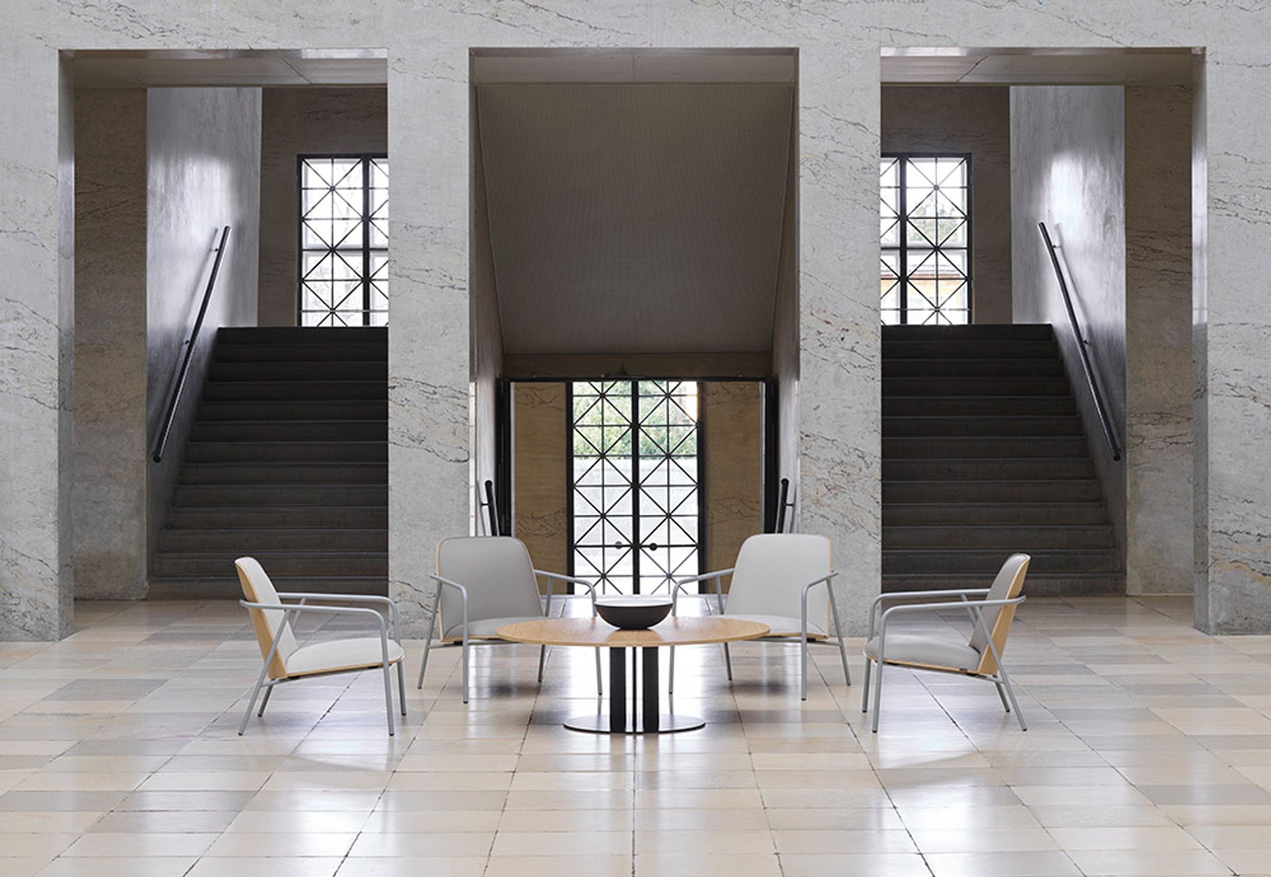 Normann Copenhagen - Conseil d'administration - Scala Table H75 cm - Marble - White