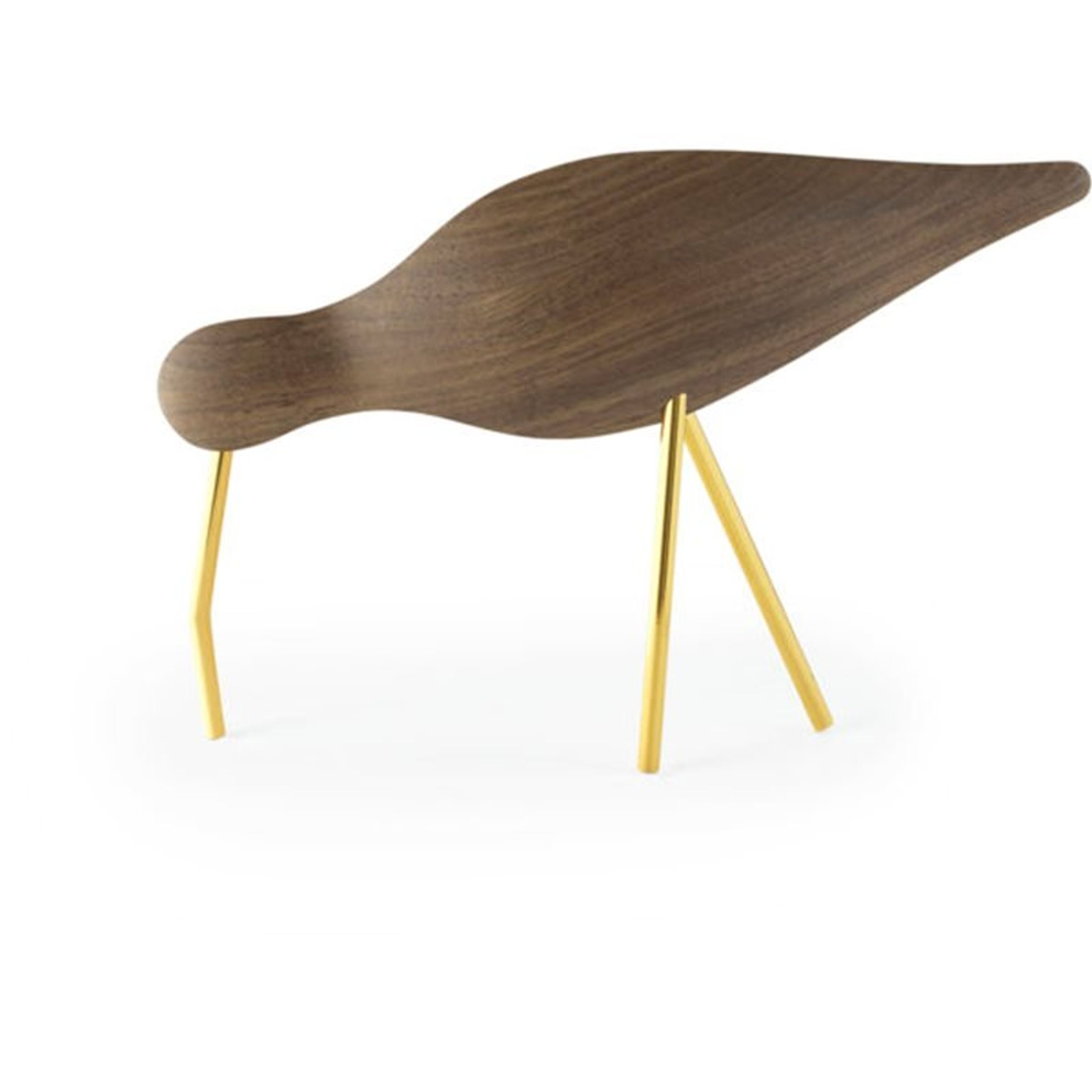 Normann Copenhagen - Figura - Shorebird - Large - Walnut tree - Nature/brass