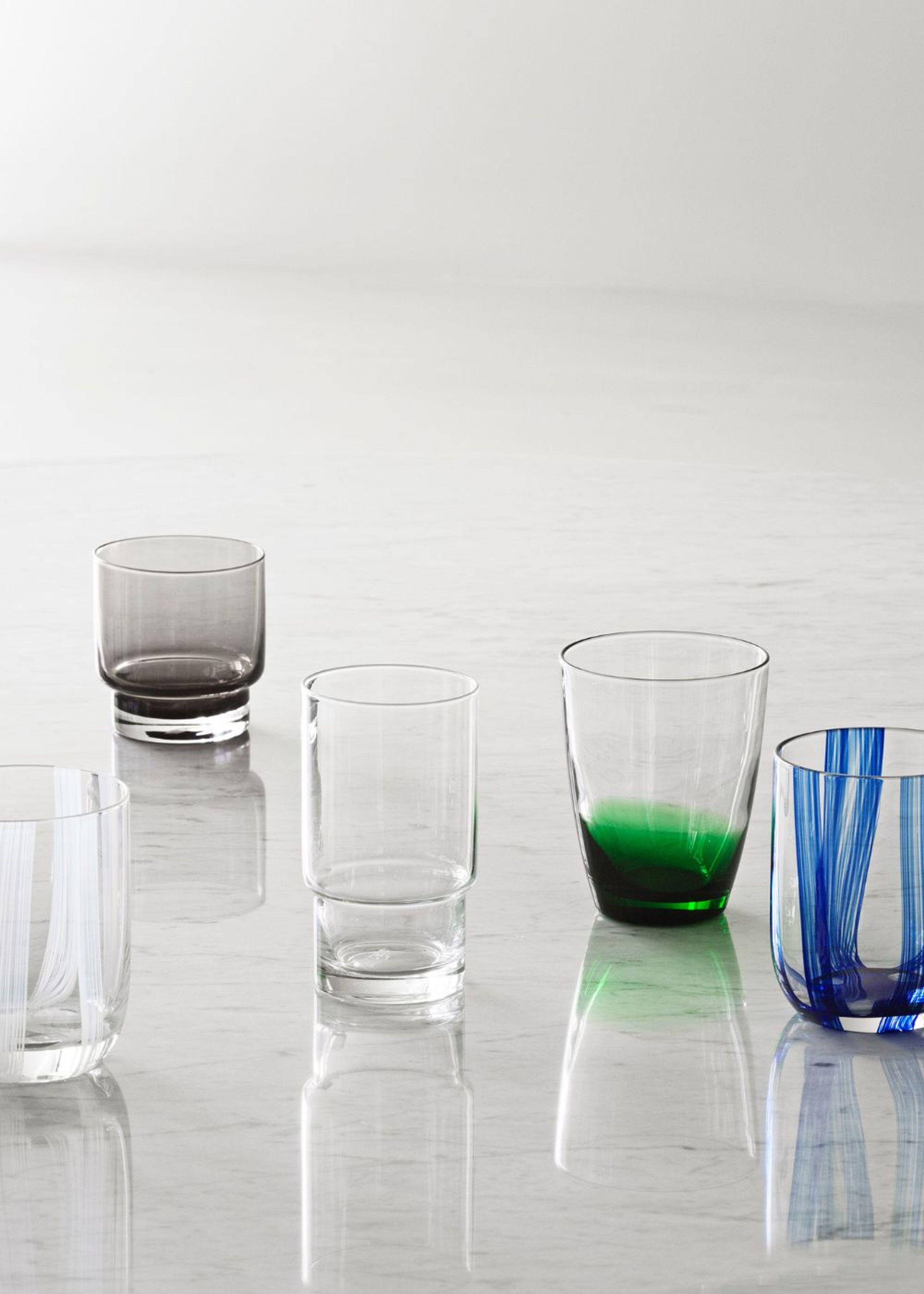 Normann Copenhagen - Glass - Striped Glasses - Blue Stripes