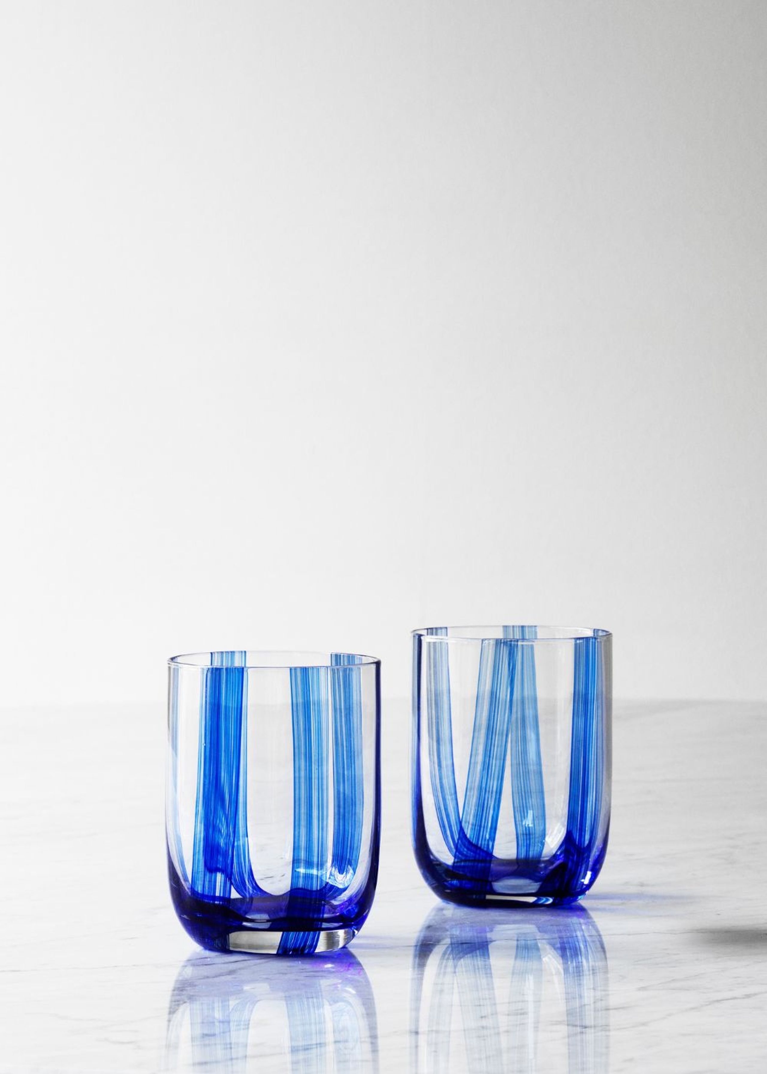 Normann Copenhagen - Glass - Striped Glasses - Blue Stripes