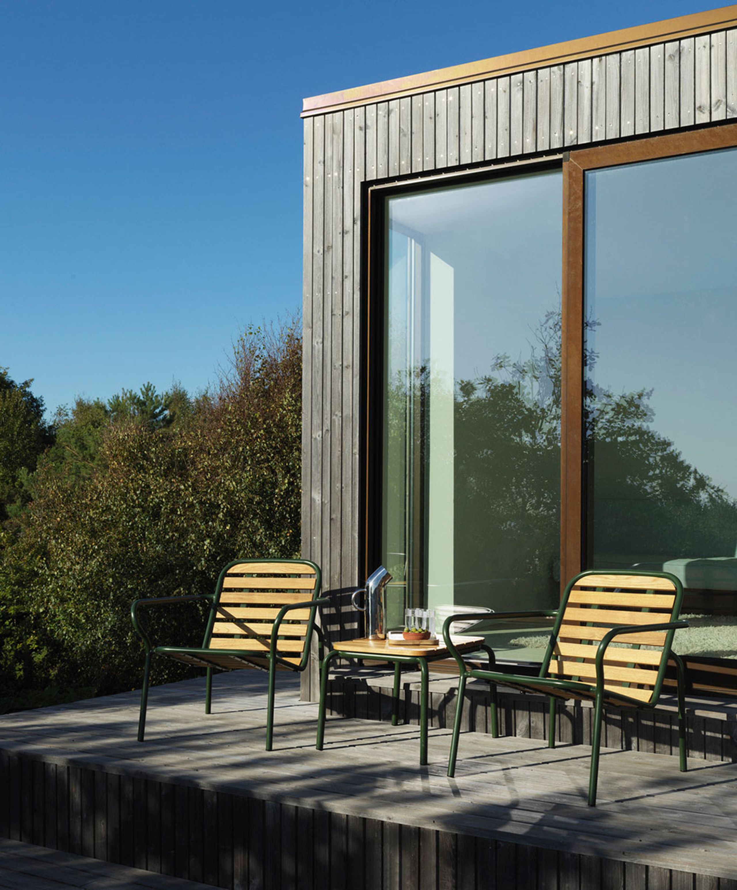 Normann Copenhagen - Gartenstuhl - Vig Lounge Chair Robinia - Grey