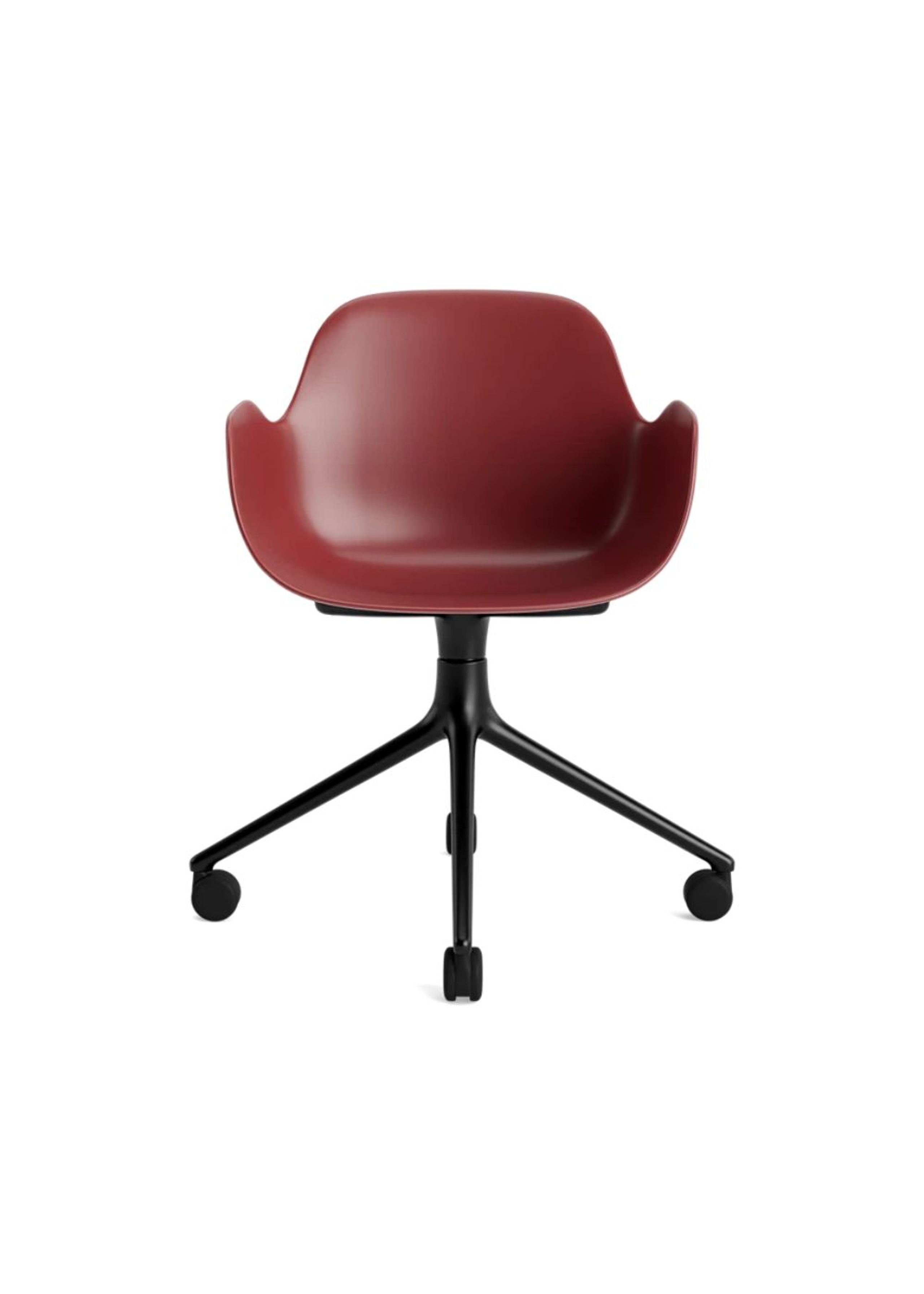 Normann Copenhagen - Chaise de bureau - Form Armchair Swivel 4W Alu - Red / Black Aluminum