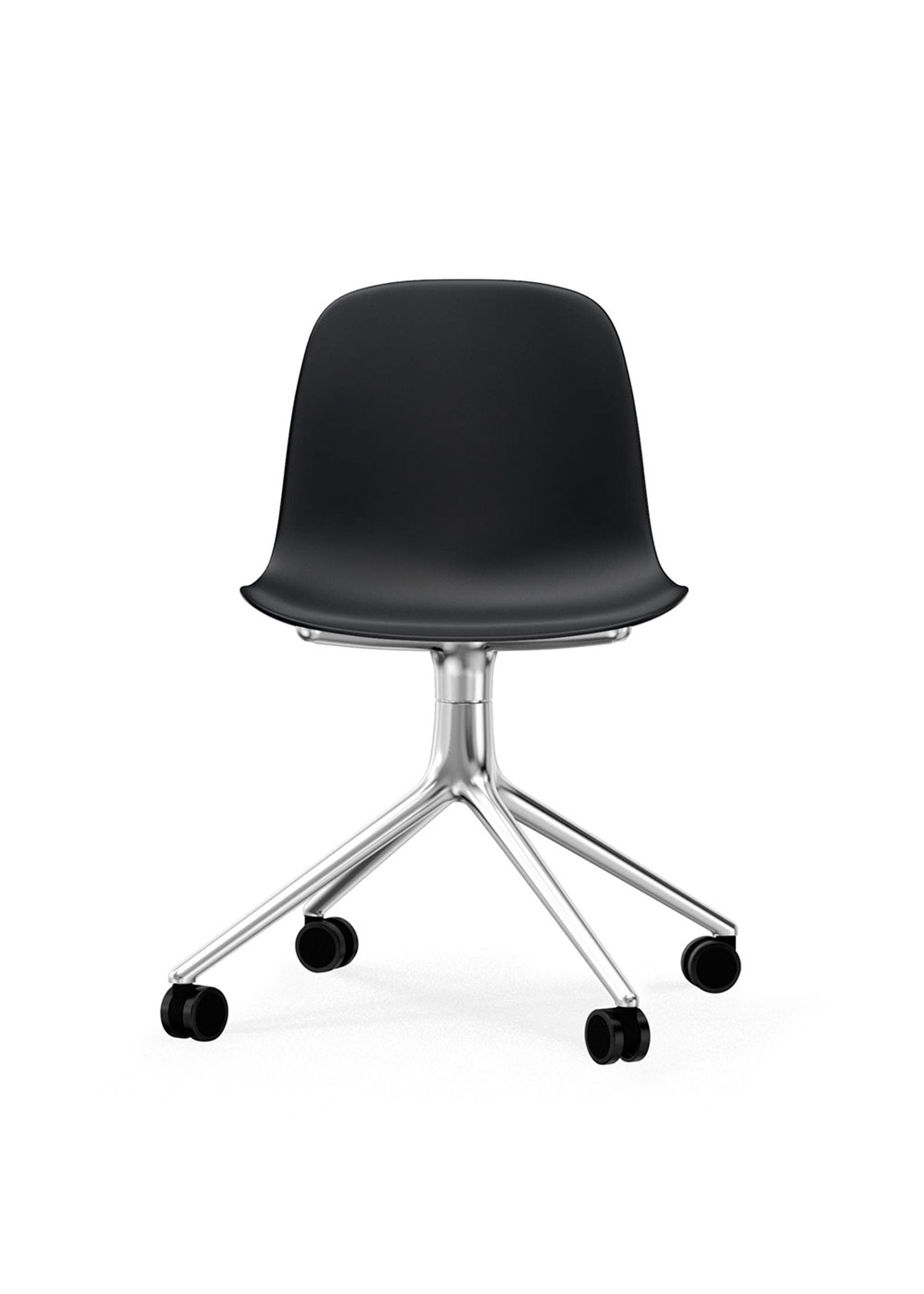 Normann Copenhagen - Cadeira de escritório - Form Chair Swivel 4W Alu - Black / Aluminum
