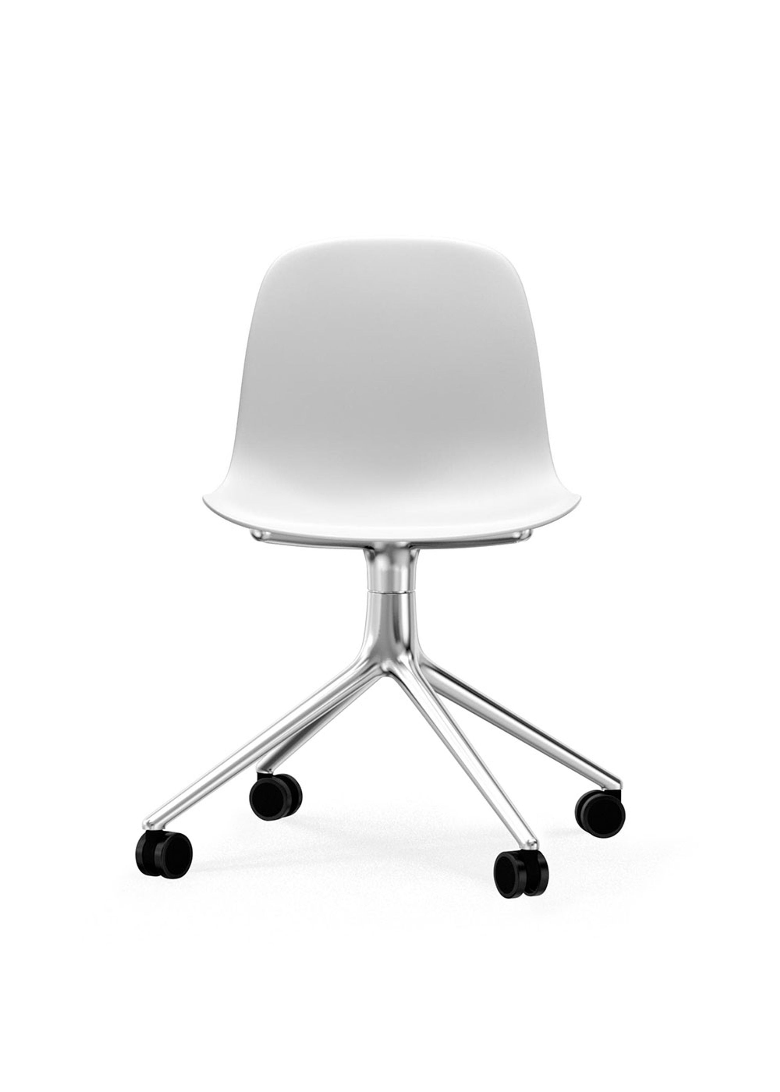 Normann Copenhagen - Chaise de bureau - Form Chair Swivel 4W Alu - White / Aluminum