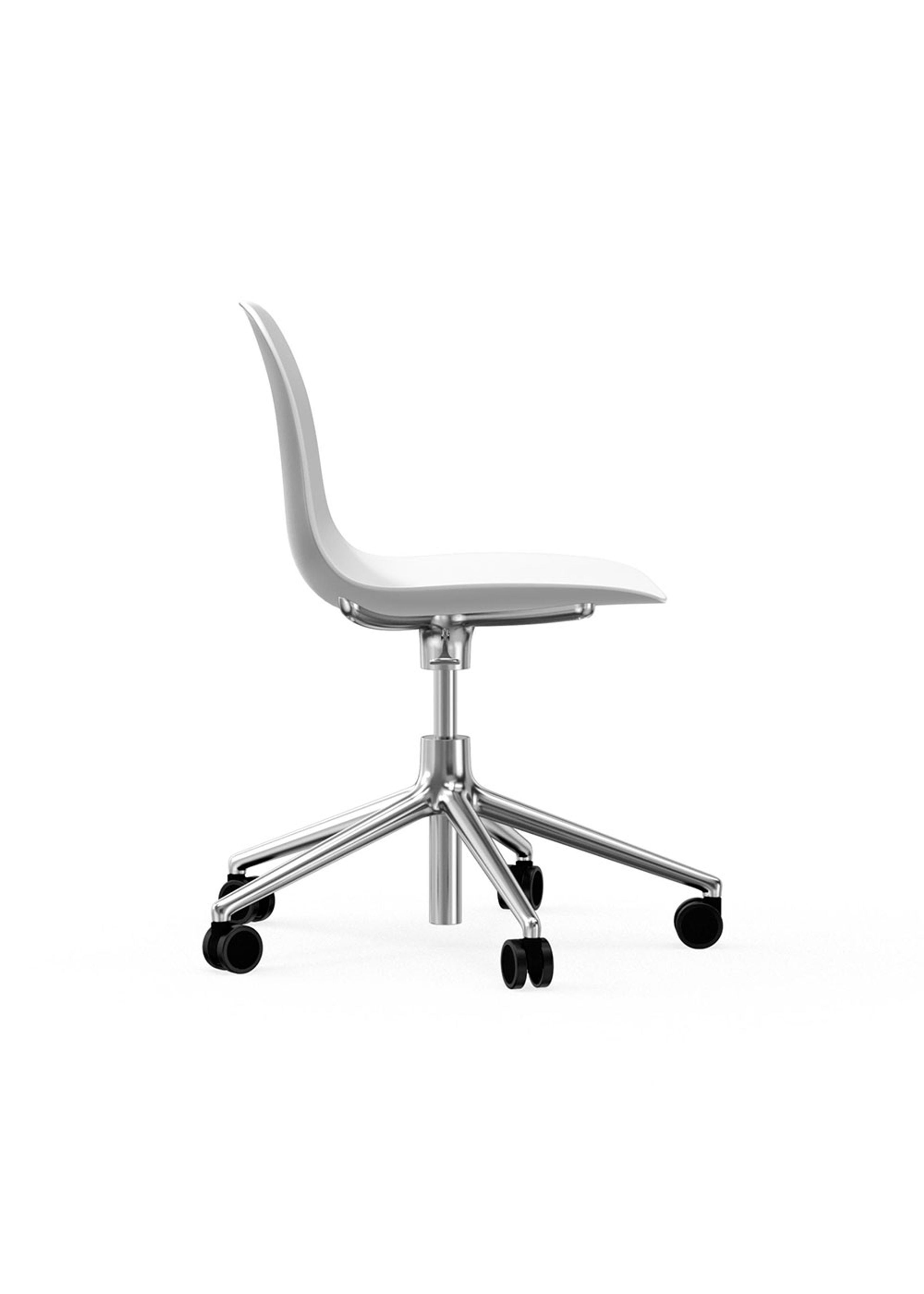 Normann Copenhagen - Kontorstol - Form Chair Swivel 5W Gas Lift Alu - Aluminium / White