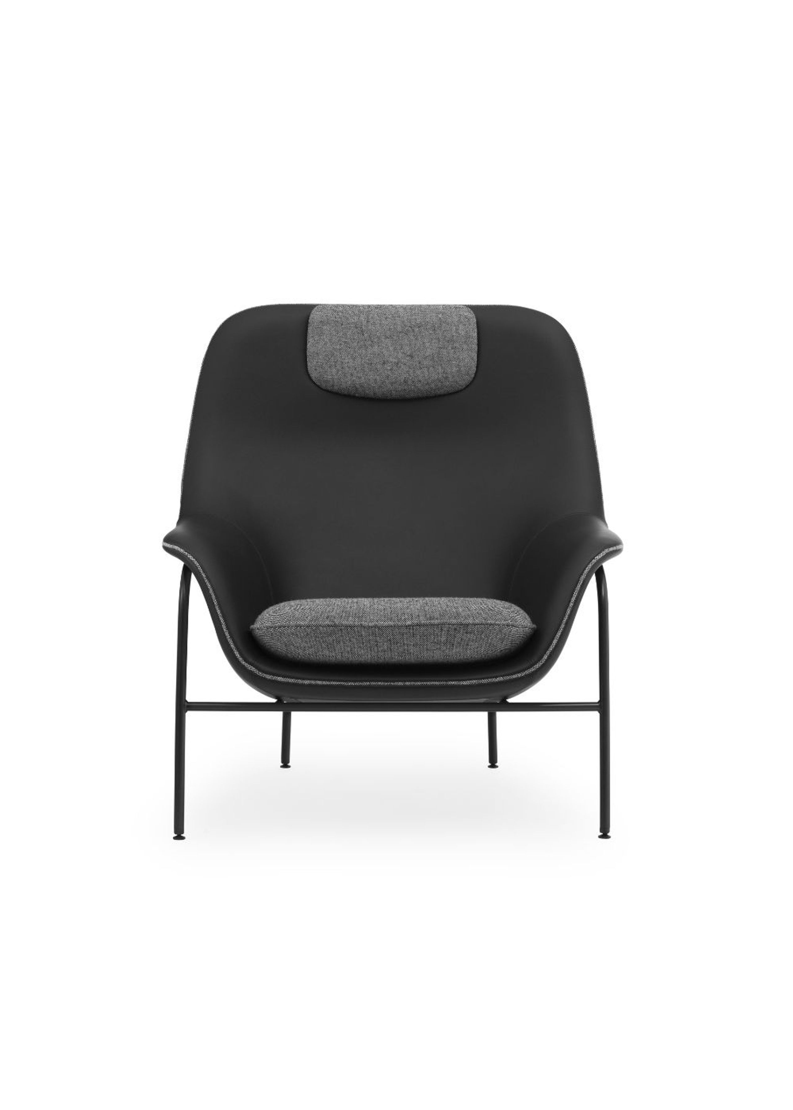 Normann Copenhagen - Lænestol - Drape Chair High - Hallingdal / Ultra Leather / Black steel