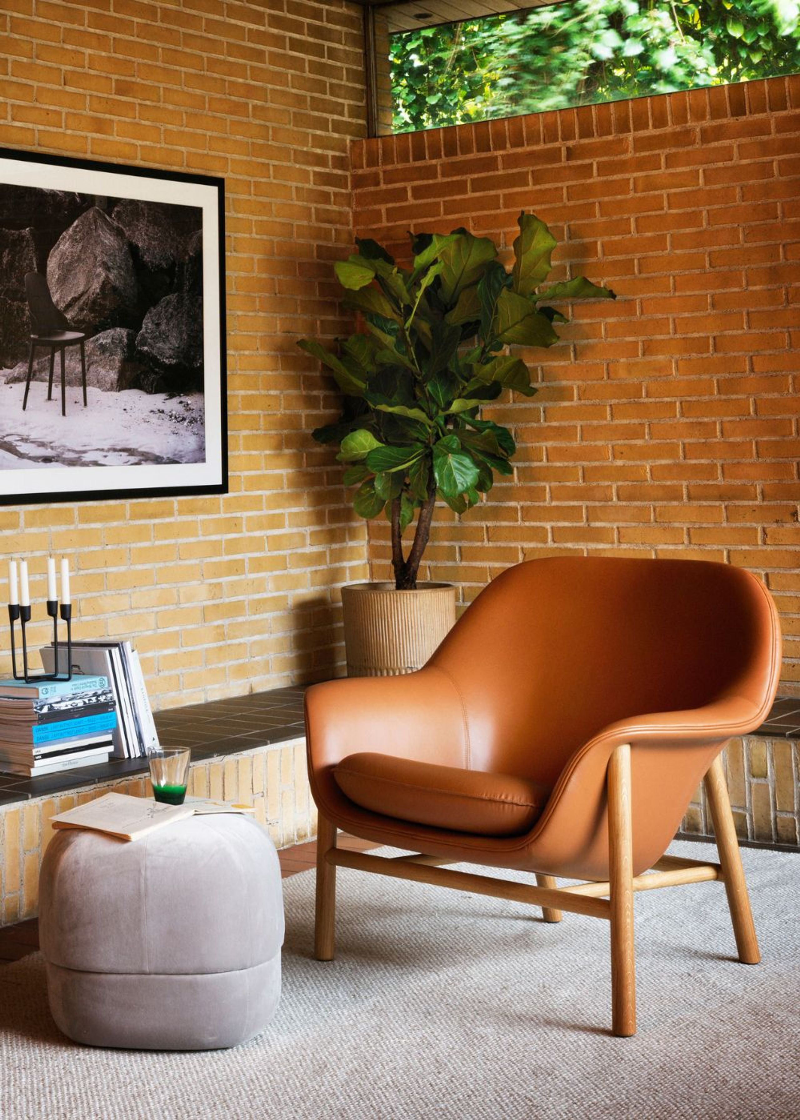 Normann Copenhagen - Lænestol - Drape Chair Low - Ultra Leather / Oak