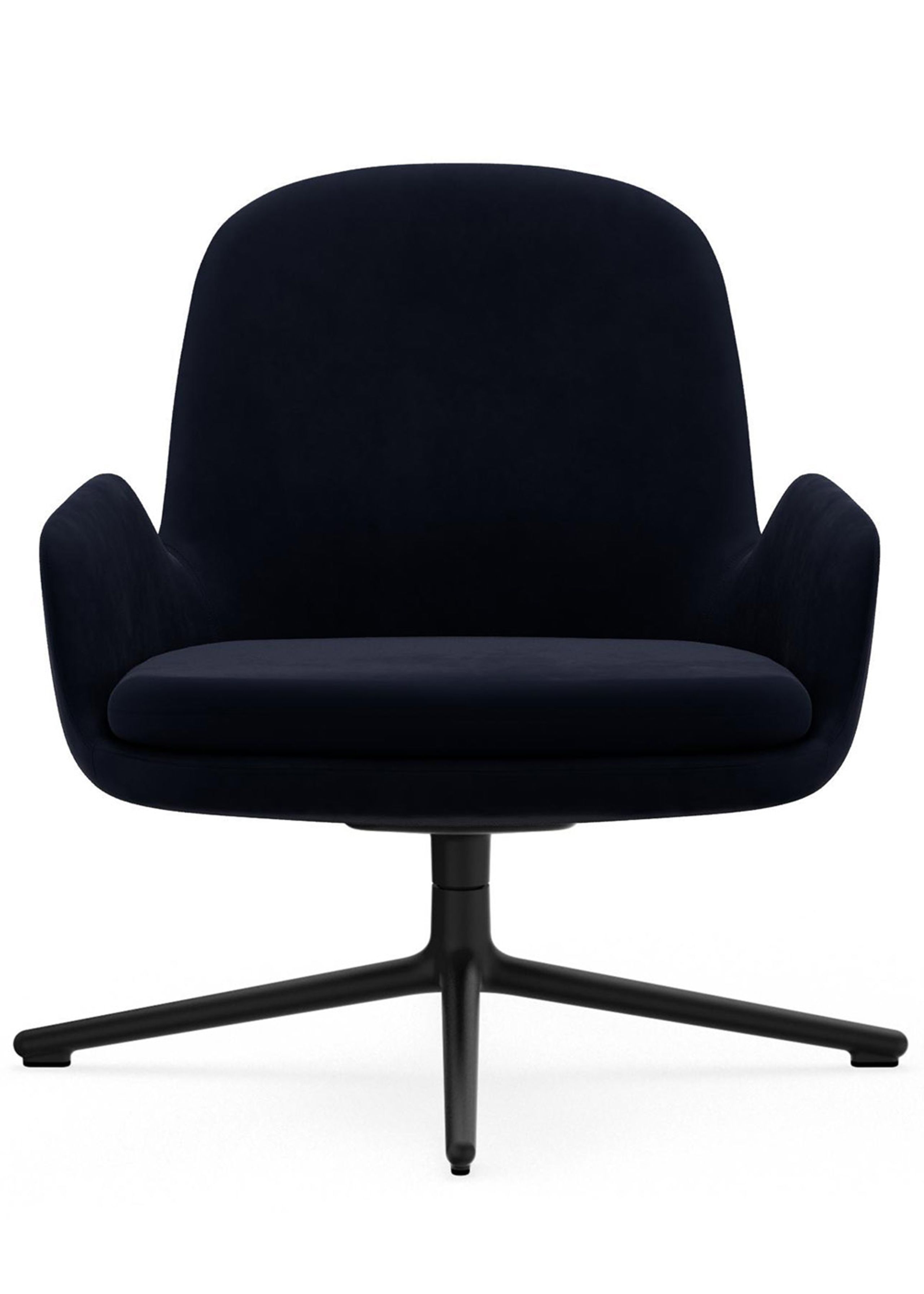 Normann Copenhagen - Lænestol - Era Lounge Chair Drejestel - Sort Aluminium Stel / Stof: City Velvet