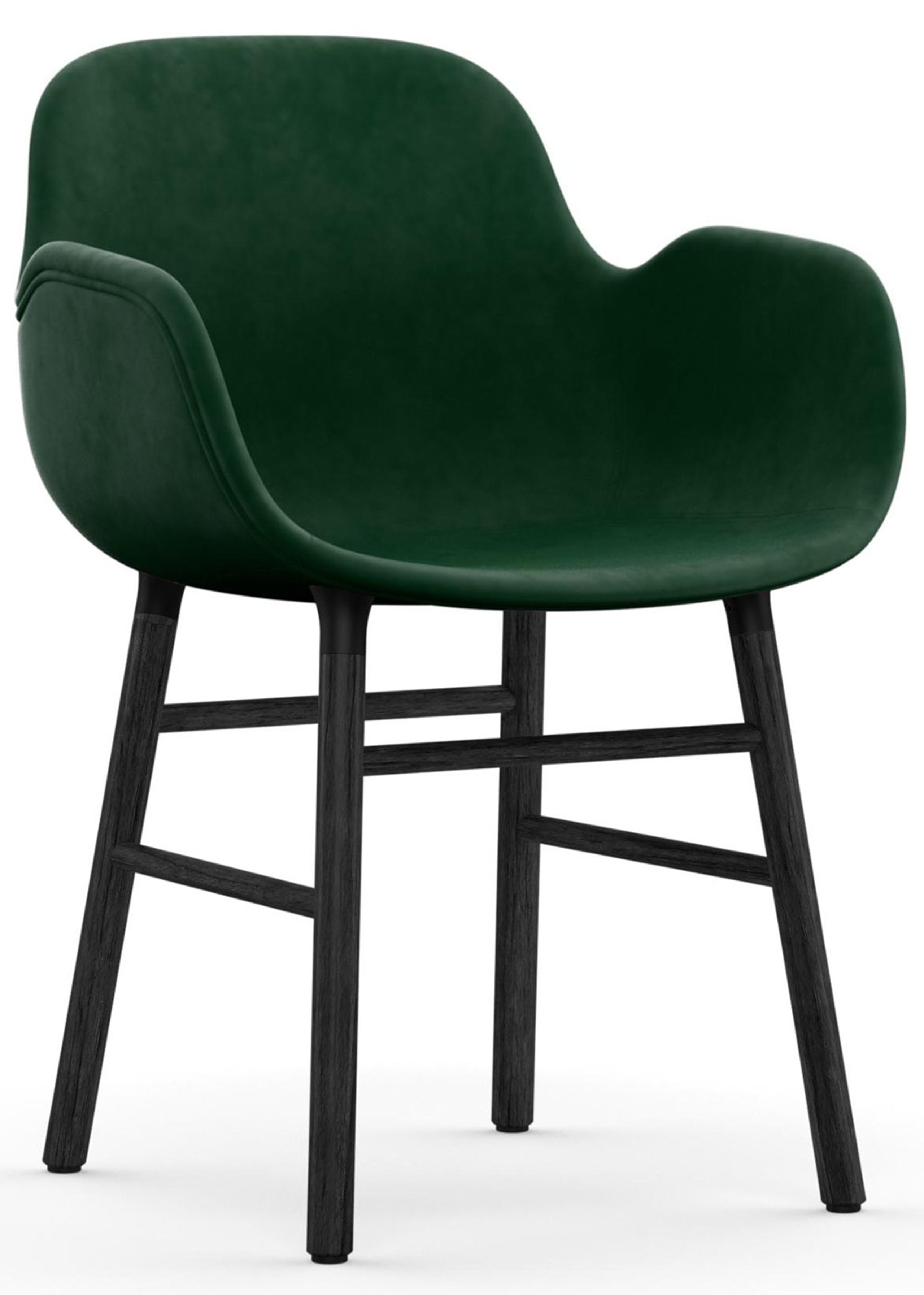 Normann Copenhagen - Fauteuil - Form Armchair - Full Upholstery Wood - Frame: Black Lacquered / Fabric: City Velvet vol. 2 35