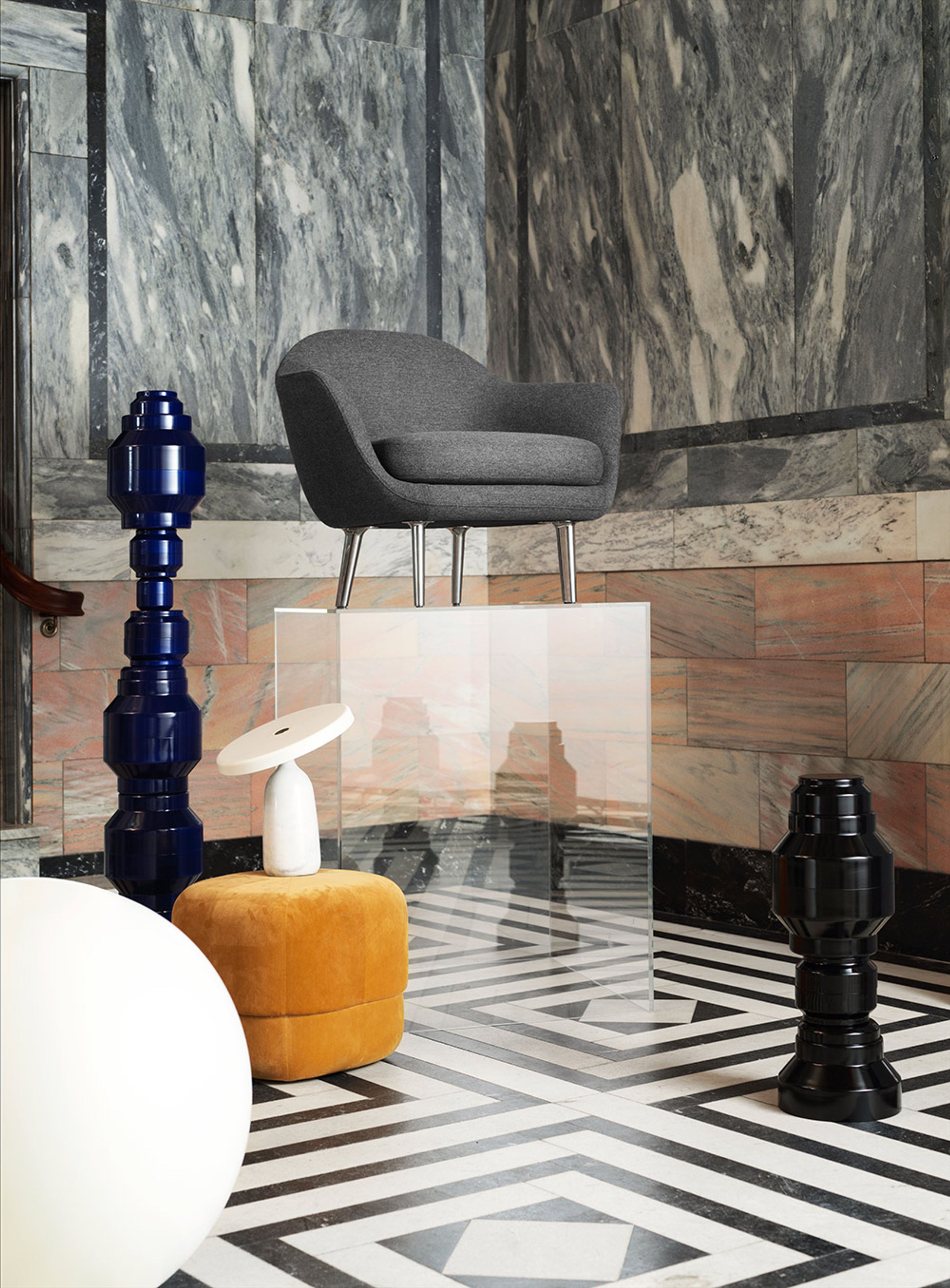 Normann Copenhagen - Puff - Circus Velour - Light Blue - Small