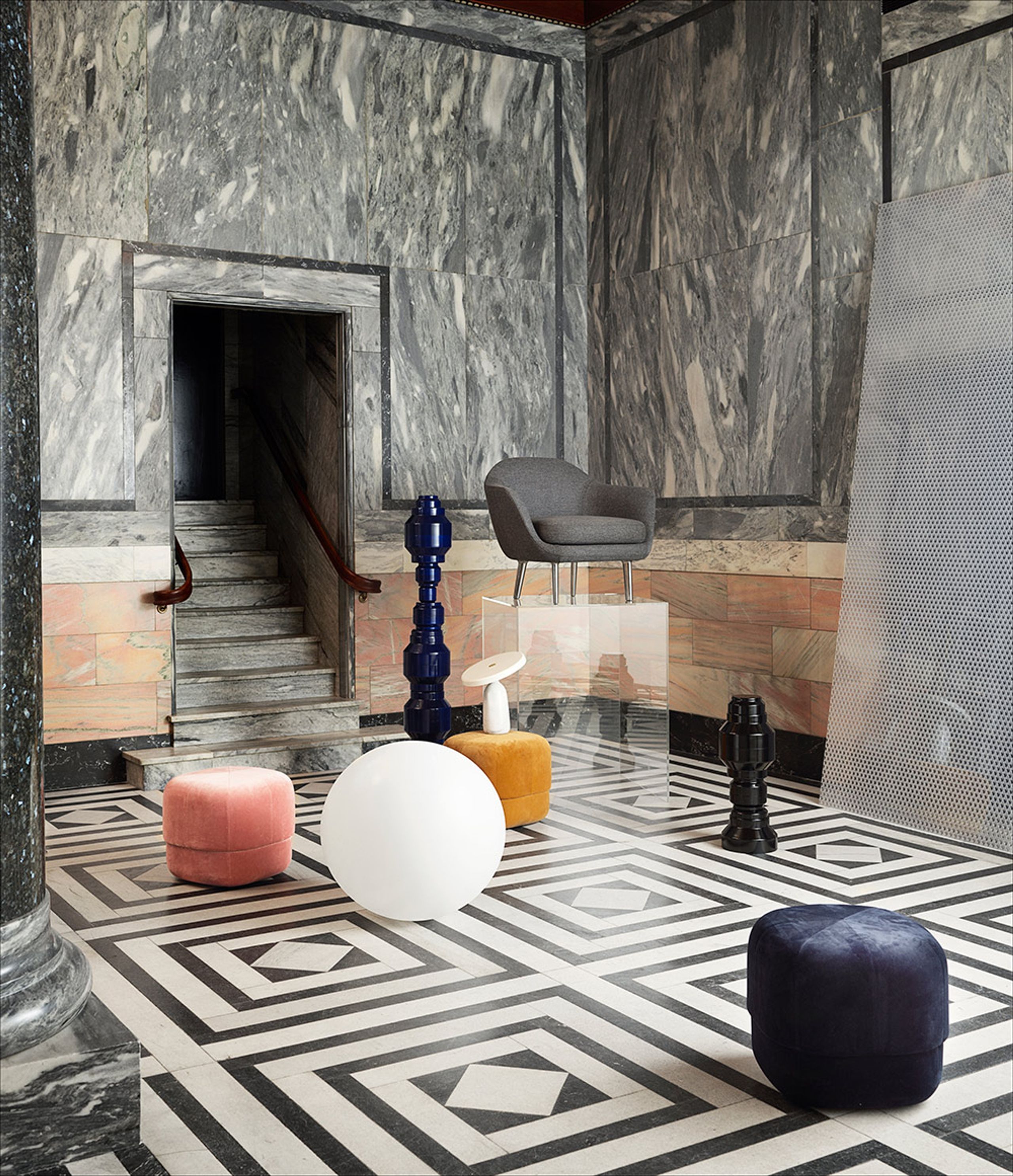 Normann Copenhagen - Puff - Circus Velour - Light Blue - Small