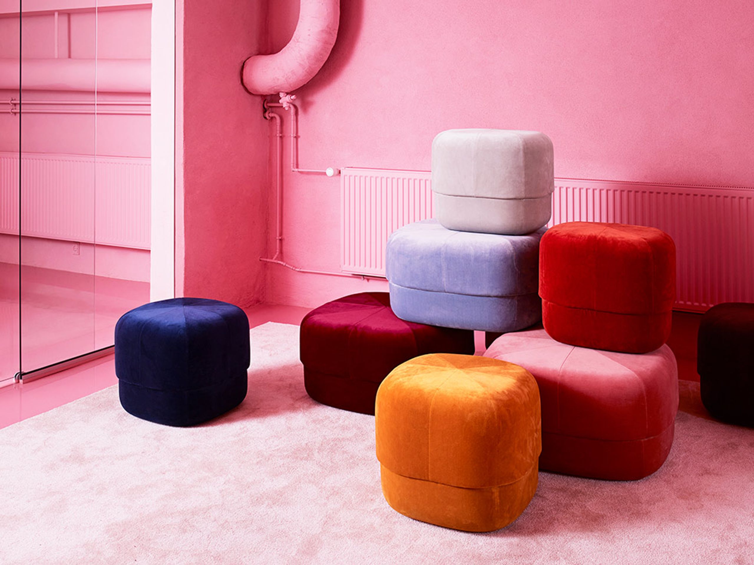 Normann Copenhagen - Puff - Circus Velour - Light Blue - Small